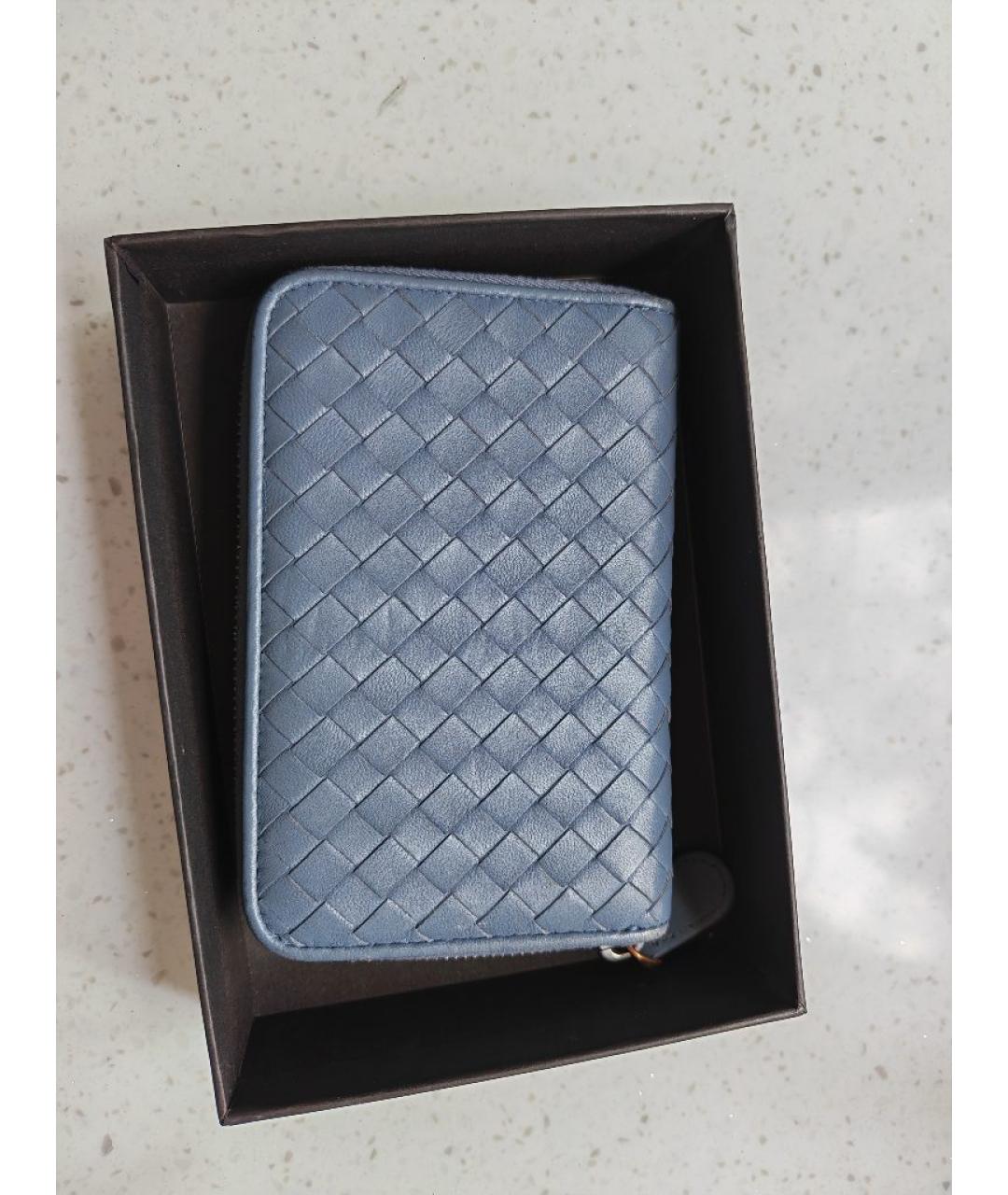 BOTTEGA VENETA Серый кожаный кошелек, фото 2
