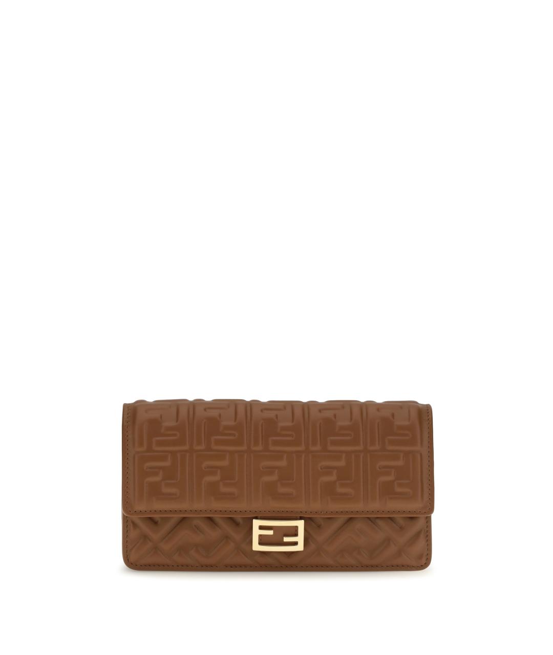 FENDI Коричневый кожаный кошелек, фото 1