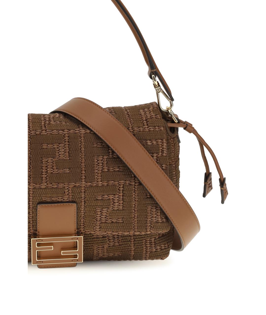 FENDI Коричневая тканевая сумка через плечо, фото 4