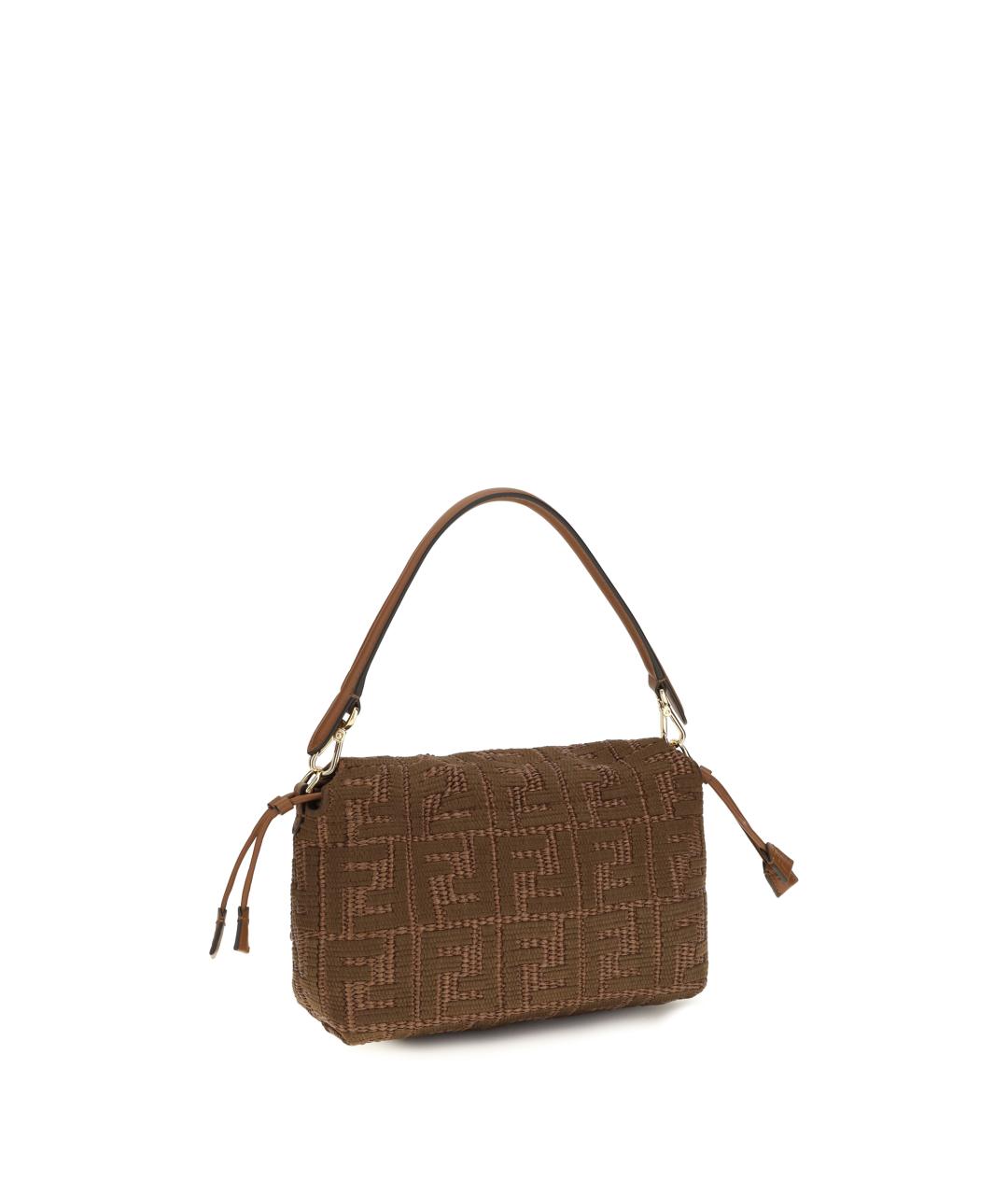 FENDI Коричневая тканевая сумка через плечо, фото 3
