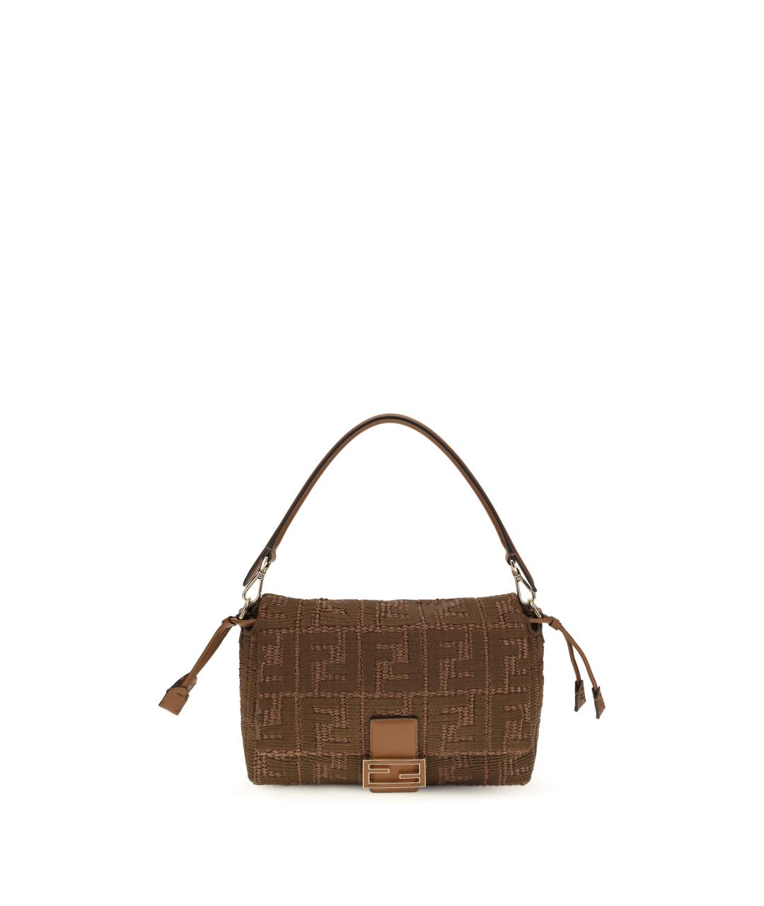 FENDI Коричневая тканевая сумка через плечо, фото 1