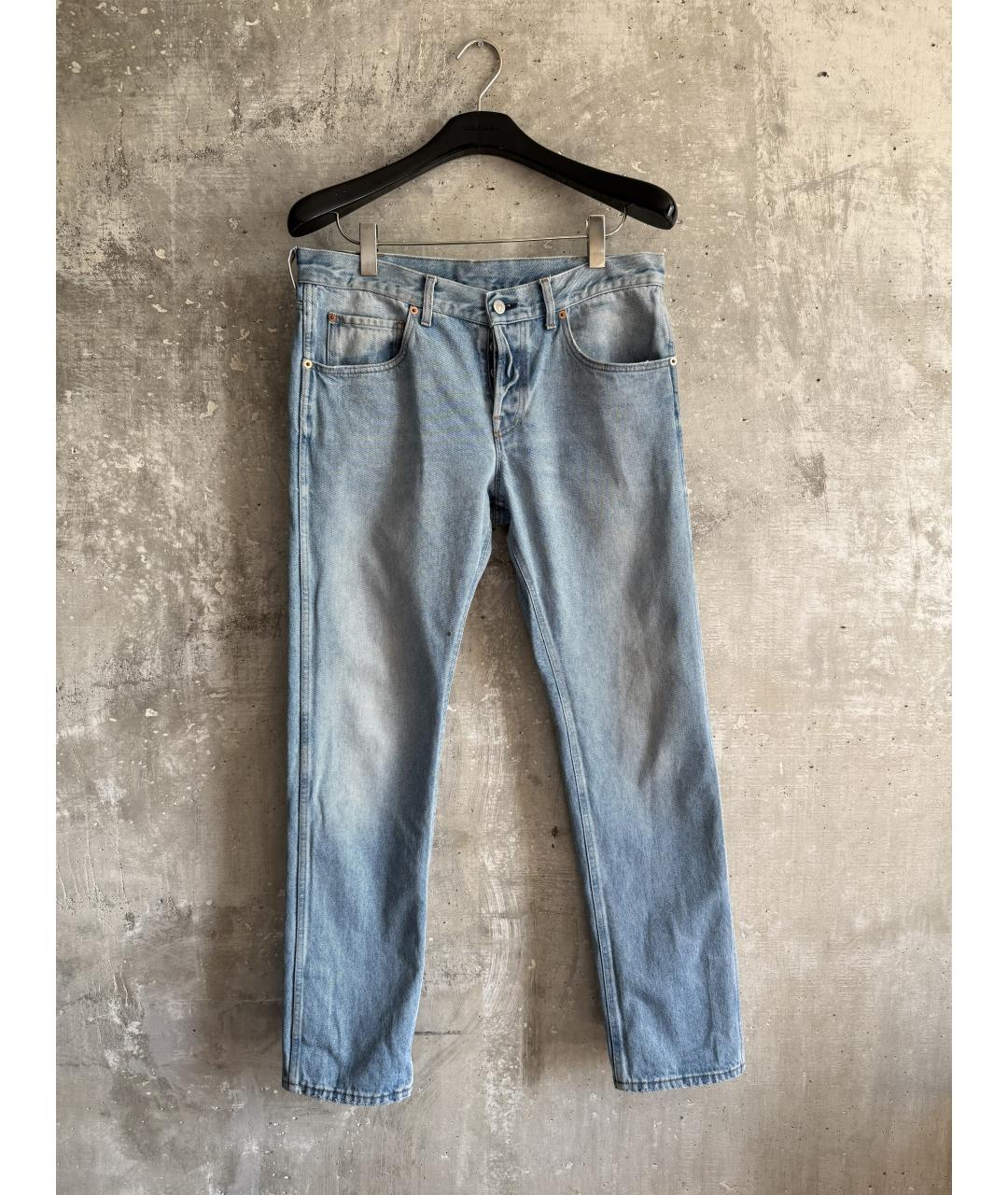 GUCCI Голубые хлопковые джинсы скинни, фото 10