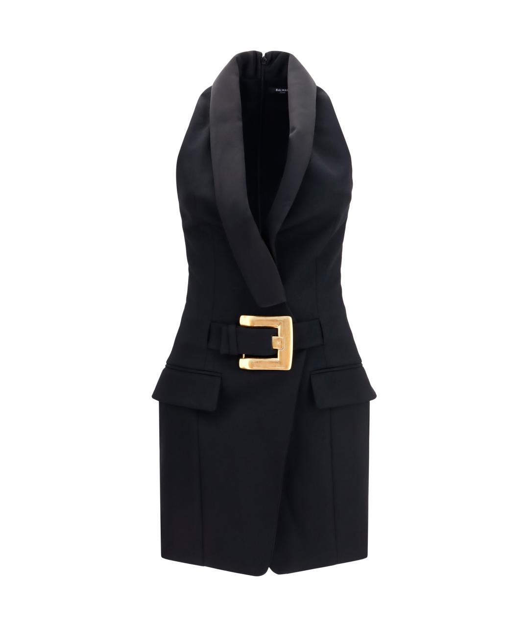 BALMAIN Черное шерстяное повседневное платье, фото 1