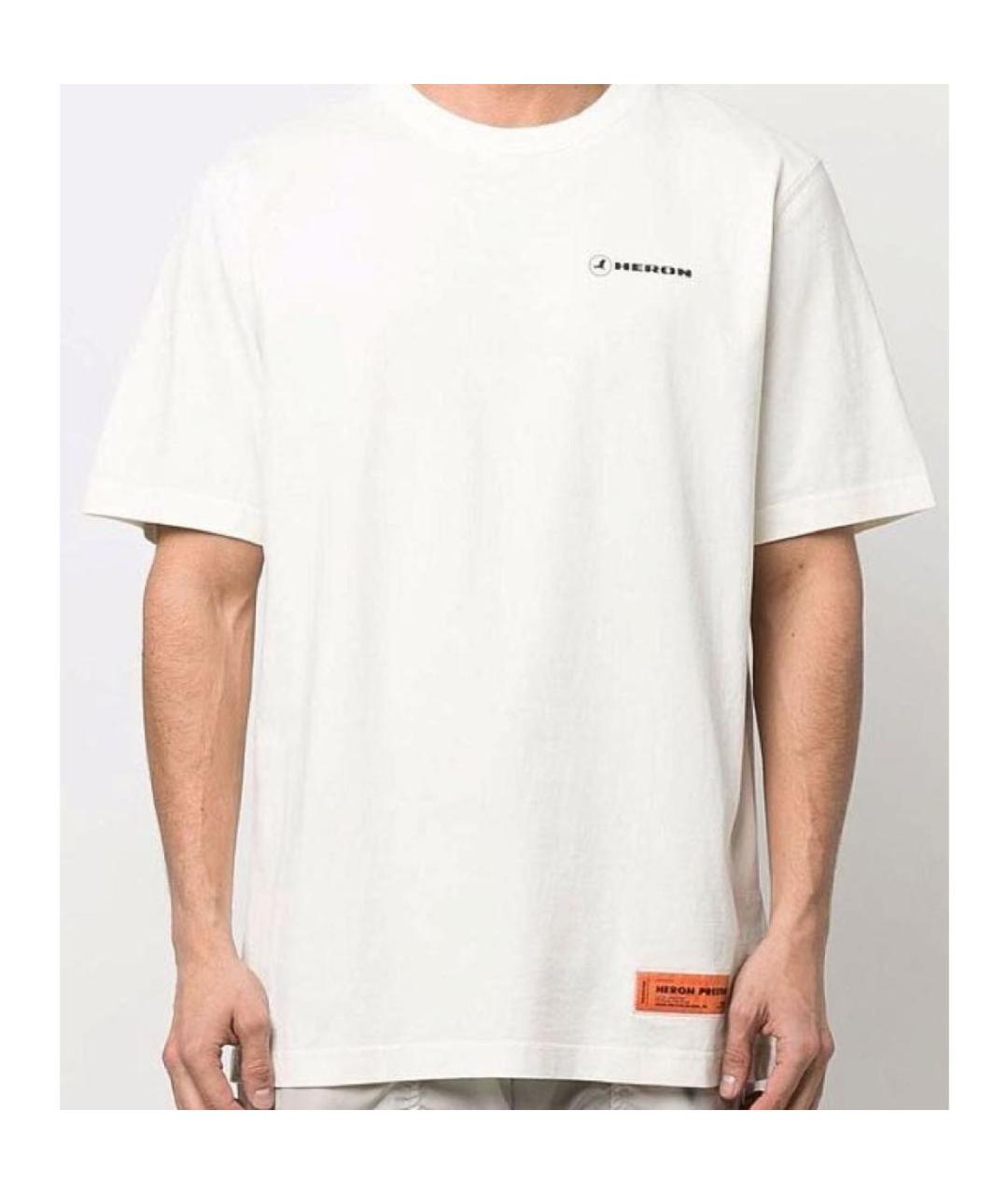 HERON PRESTON Белая хлопковая футболка, фото 2