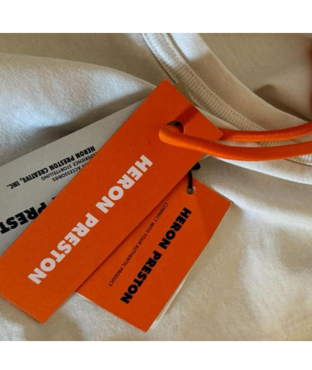 HERON PRESTON Белая хлопковая футболка, фото 4