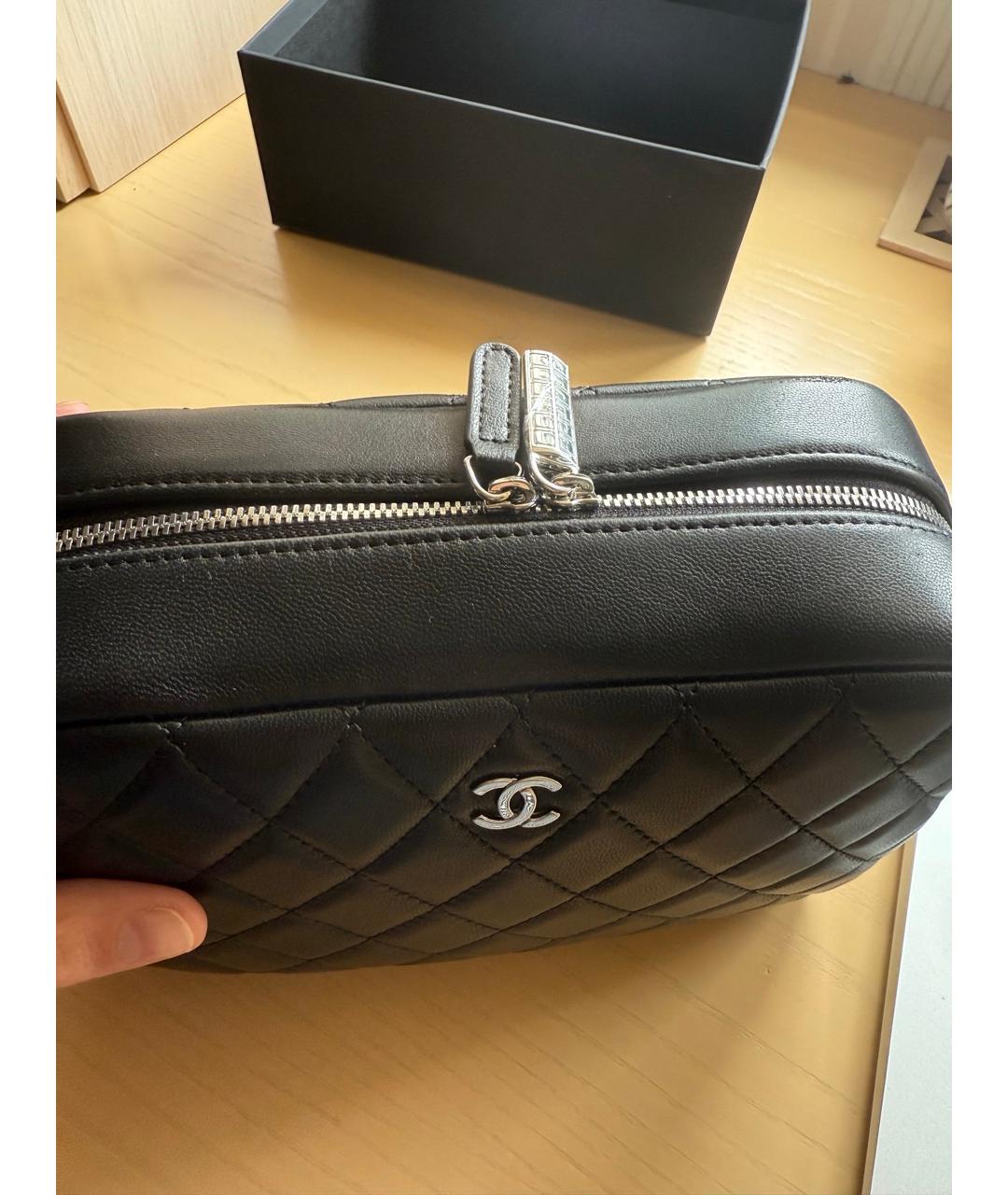 CHANEL Черная кожаная косметичка, фото 2