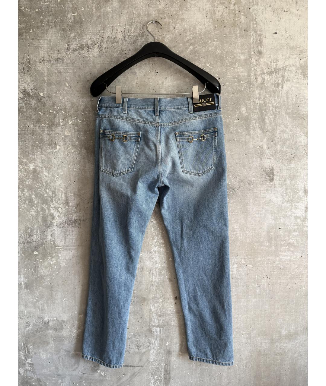 GUCCI Голубые хлопковые джинсы скинни, фото 2
