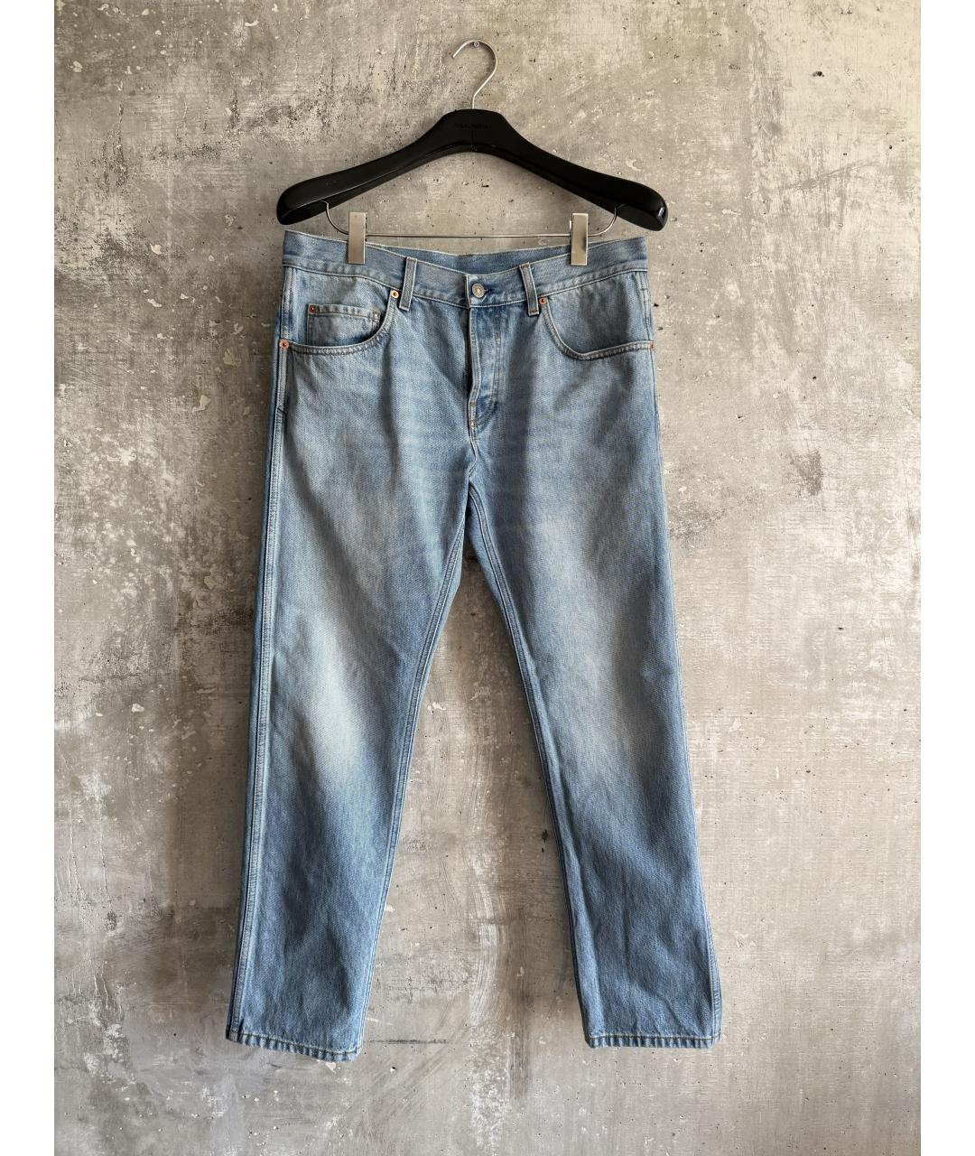 GUCCI Голубые хлопковые джинсы скинни, фото 8