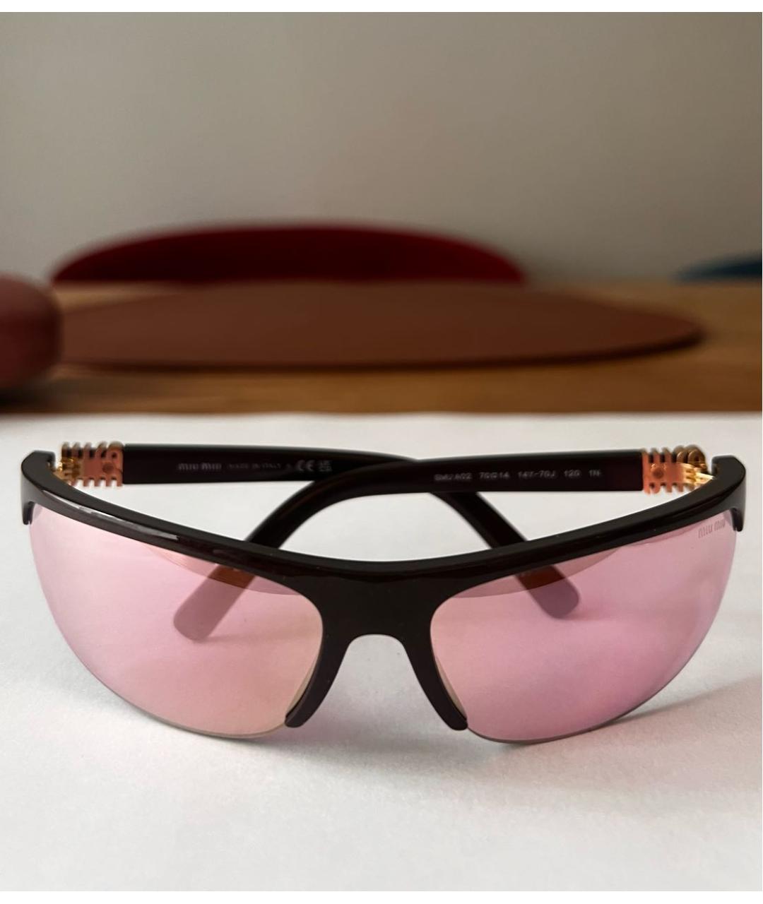MIU MIU Розовые пластиковые солнцезащитные очки, фото 5