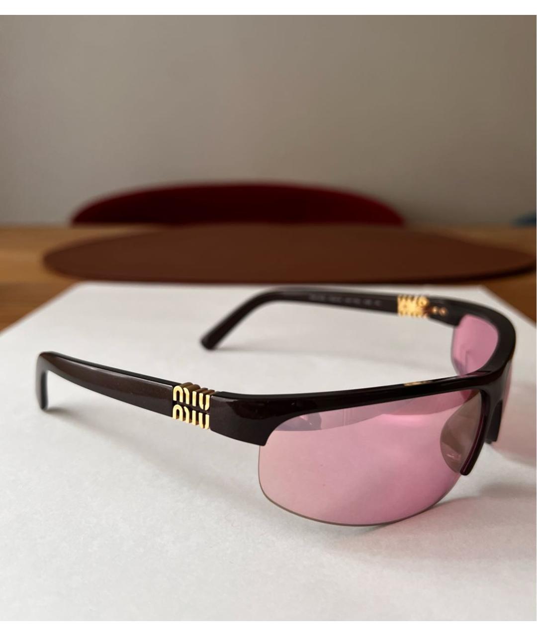 MIU MIU Розовые пластиковые солнцезащитные очки, фото 2