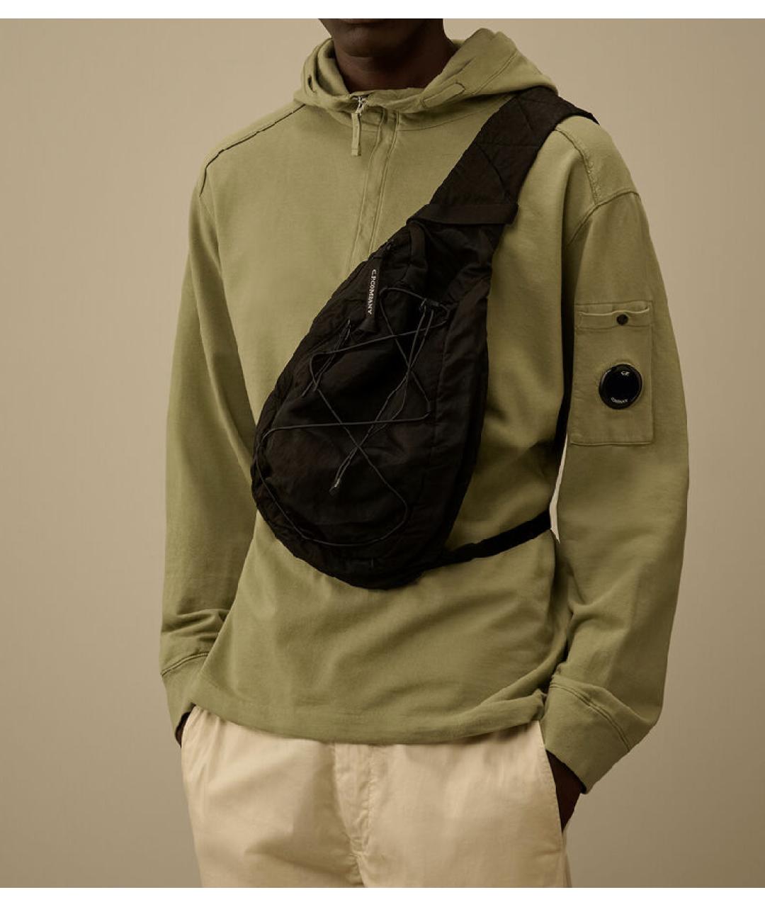 CP COMPANY Черная синтетическая сумка на плечо, фото 4