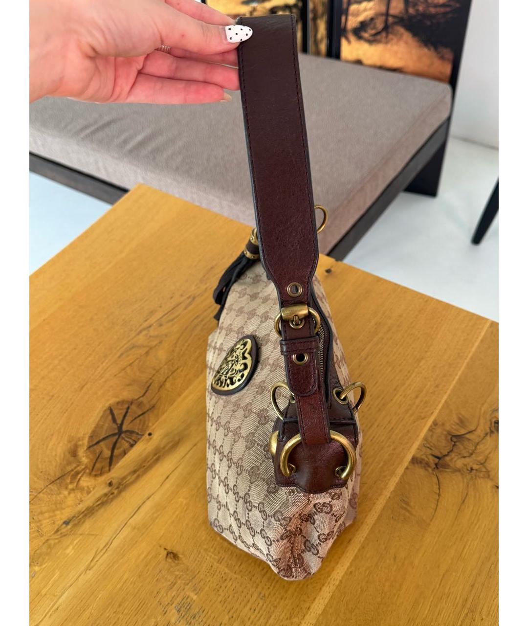 GUCCI Коричневая кожаная сумка тоут, фото 2