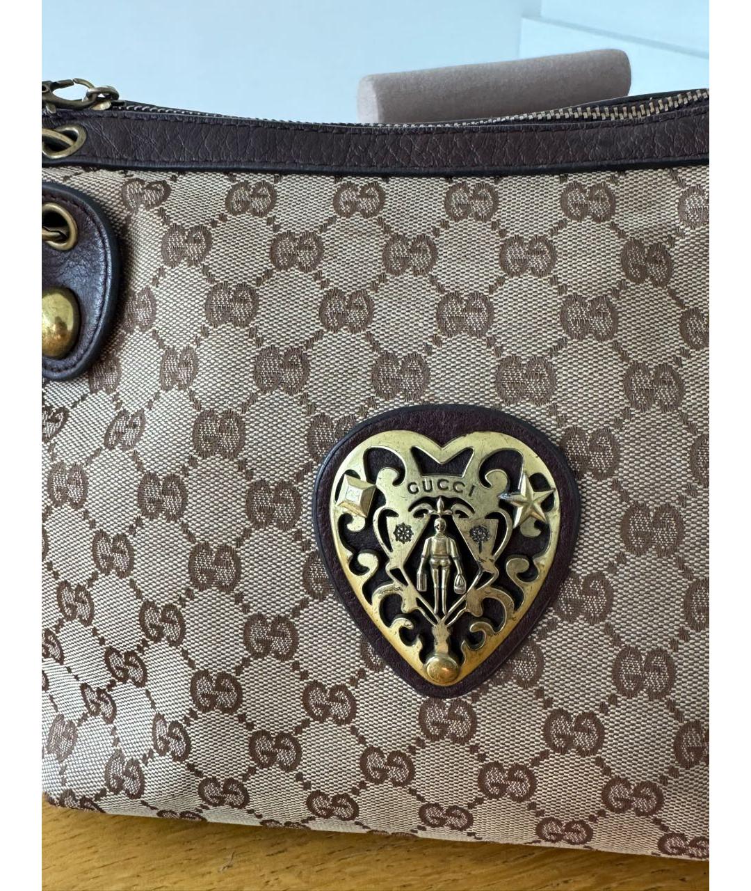 GUCCI Коричневая кожаная сумка тоут, фото 3