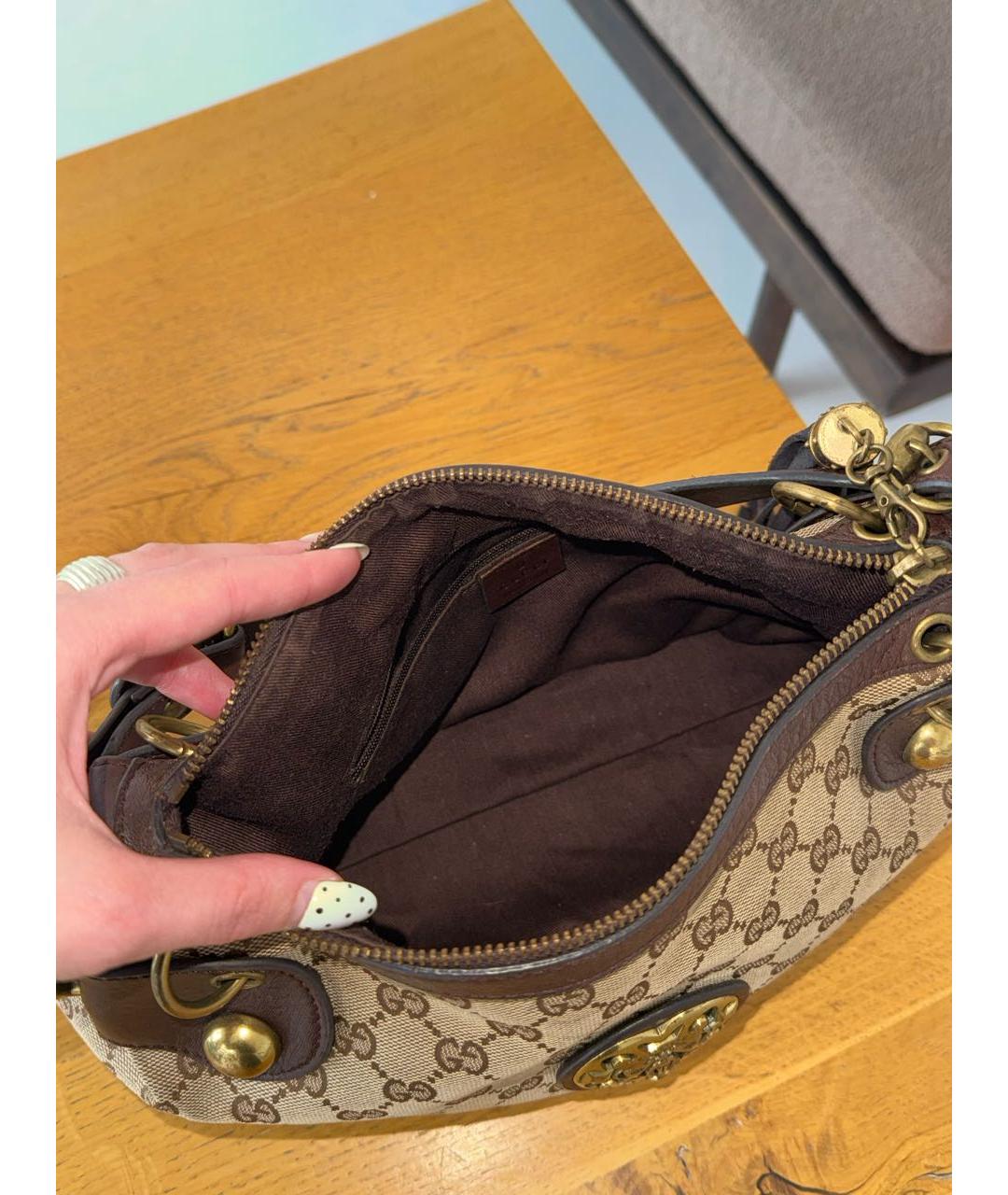 GUCCI Коричневая кожаная сумка тоут, фото 4