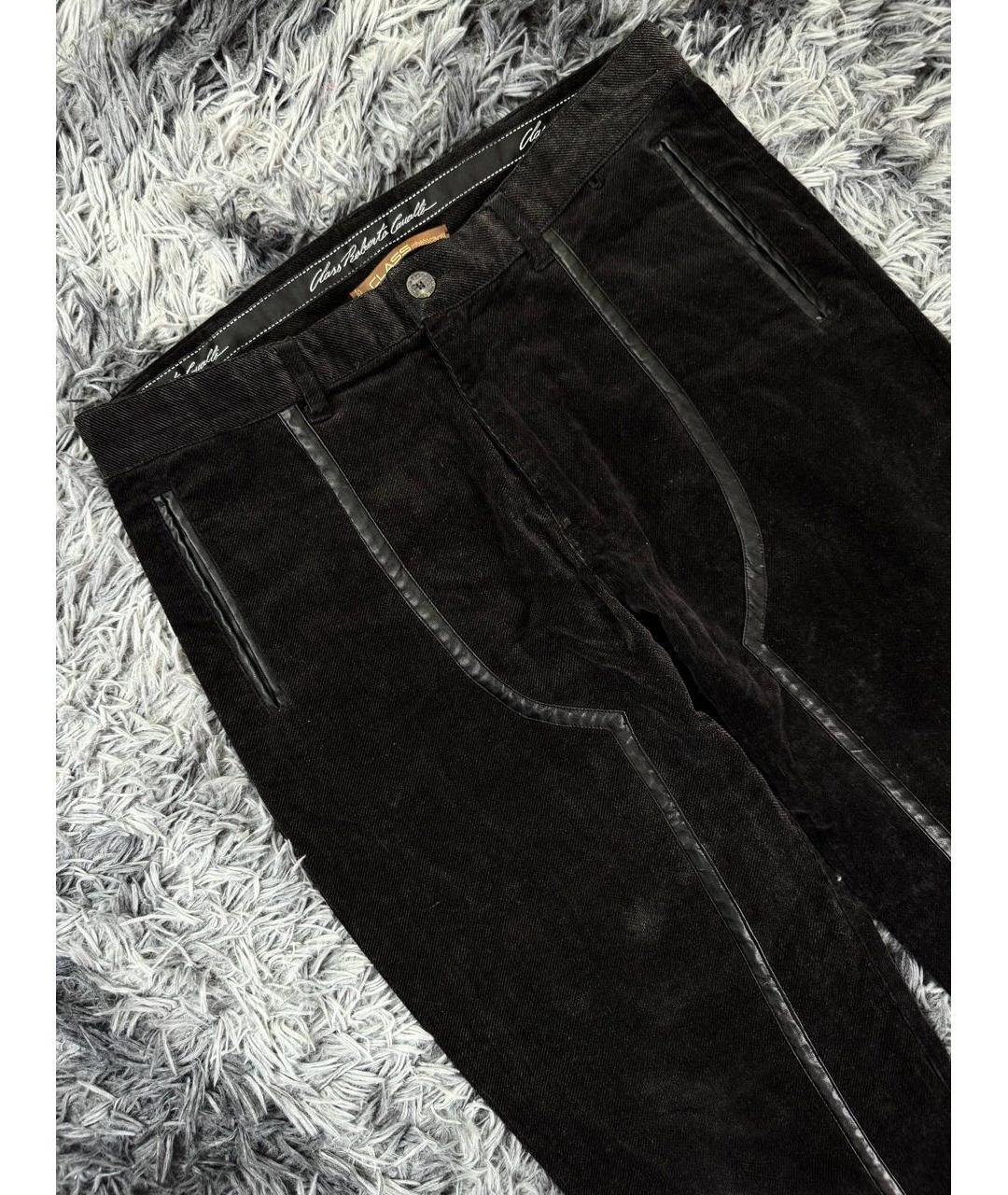 ROBERTO CAVALLI Черные хлопковые прямые джинсы, фото 4
