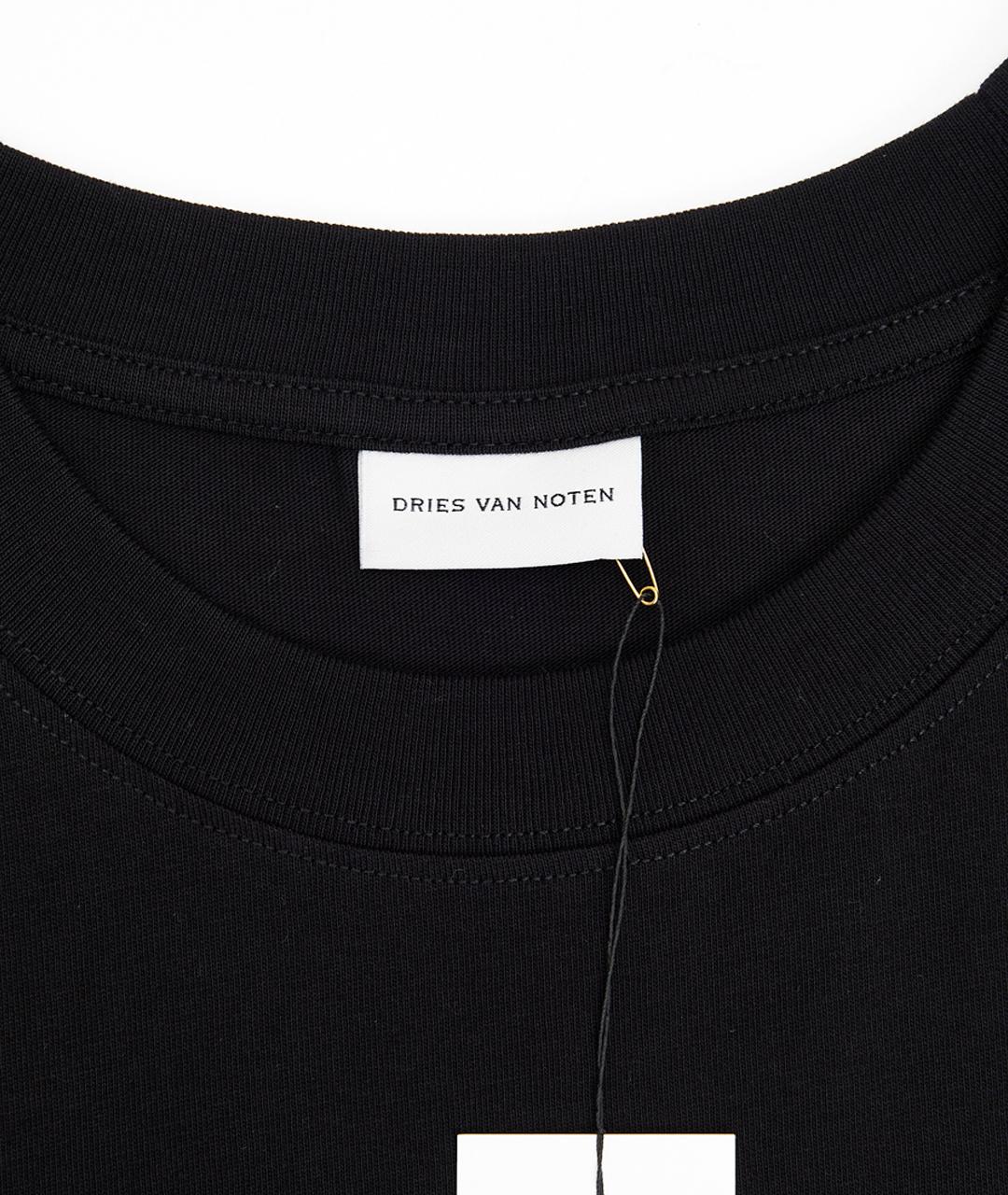 DRIES VAN NOTEN Черная хлопковая футболка, фото 7