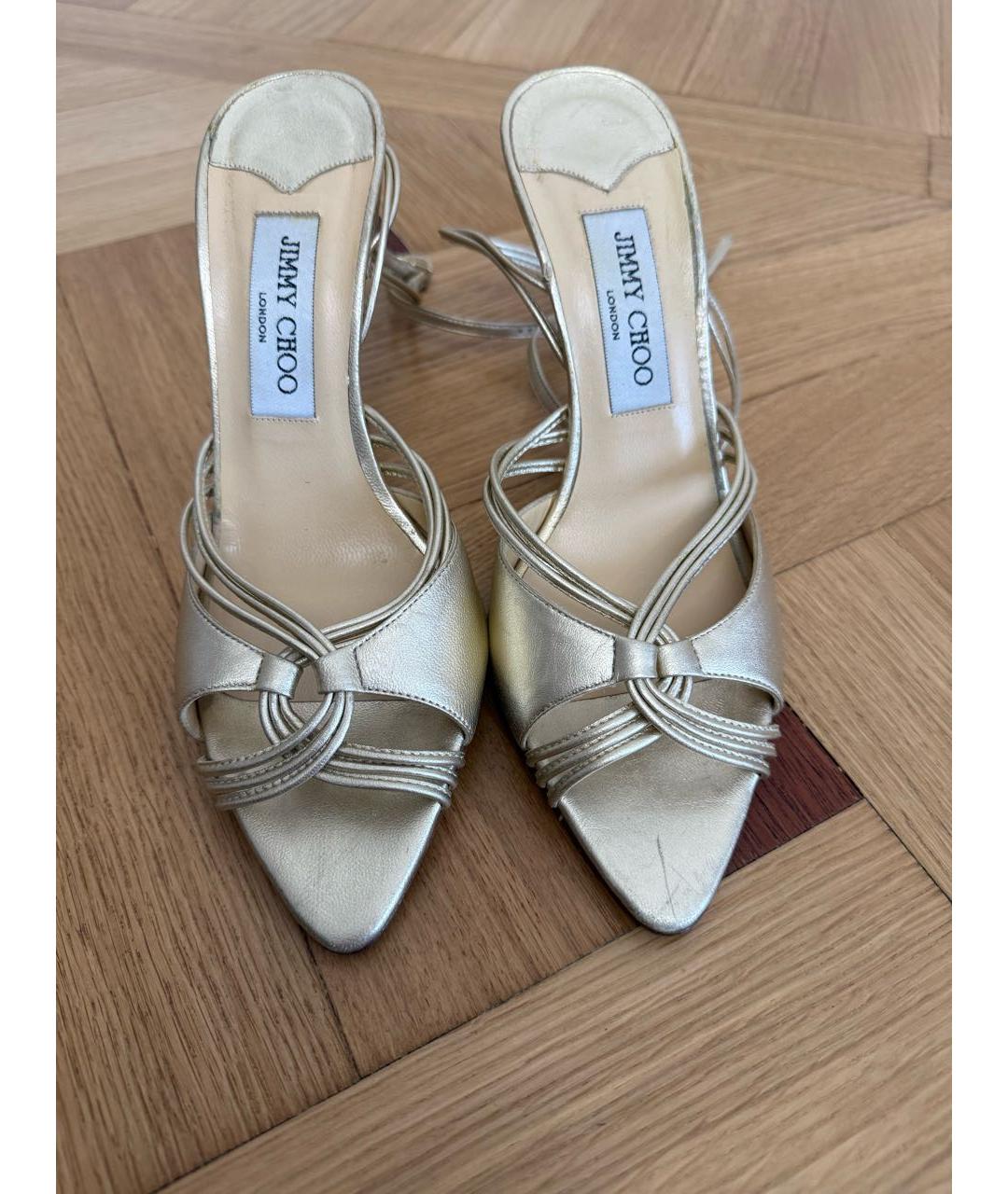 CHANEL Золотые кожаные туфли, фото 2