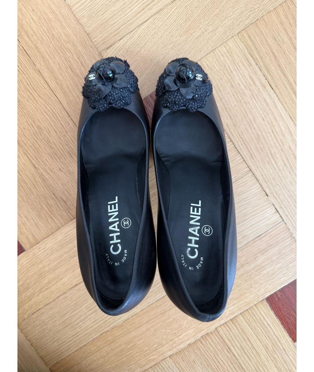 CHANEL Черные кожаные туфли, фото 3