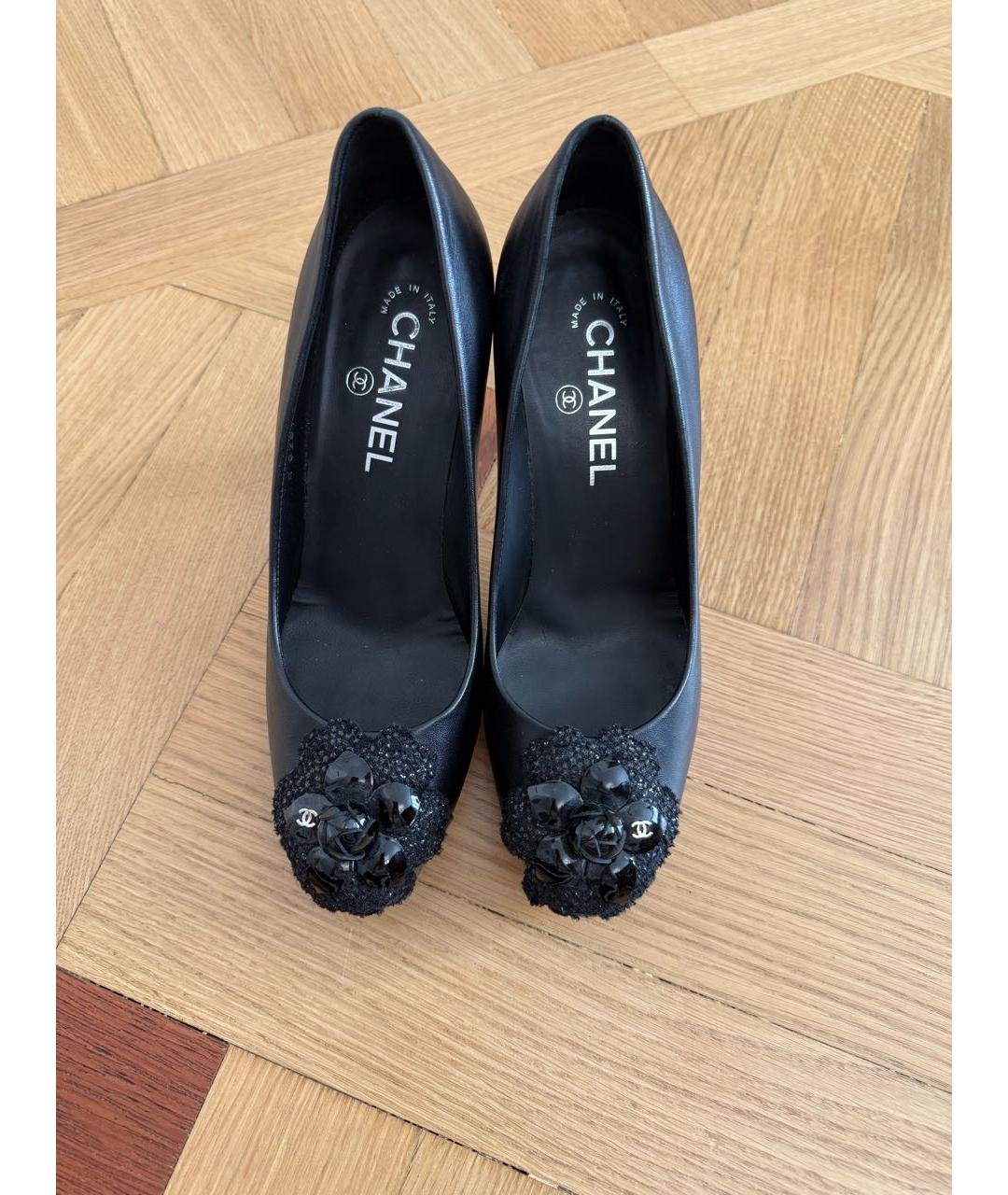 CHANEL Черные кожаные туфли, фото 2