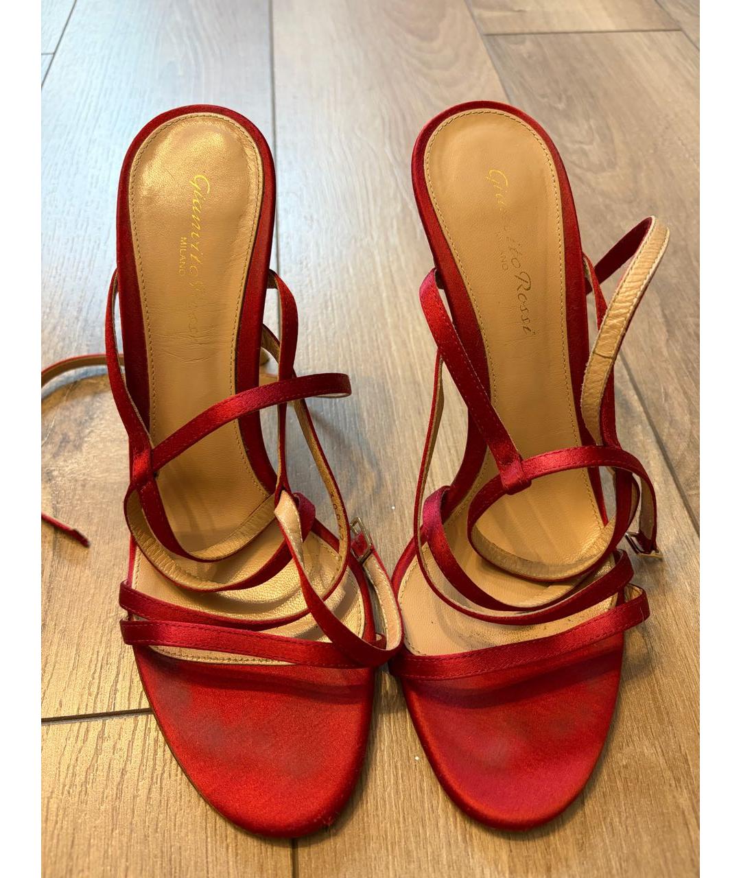 GIANVITO ROSSI Бордовые текстильные туфли, фото 2