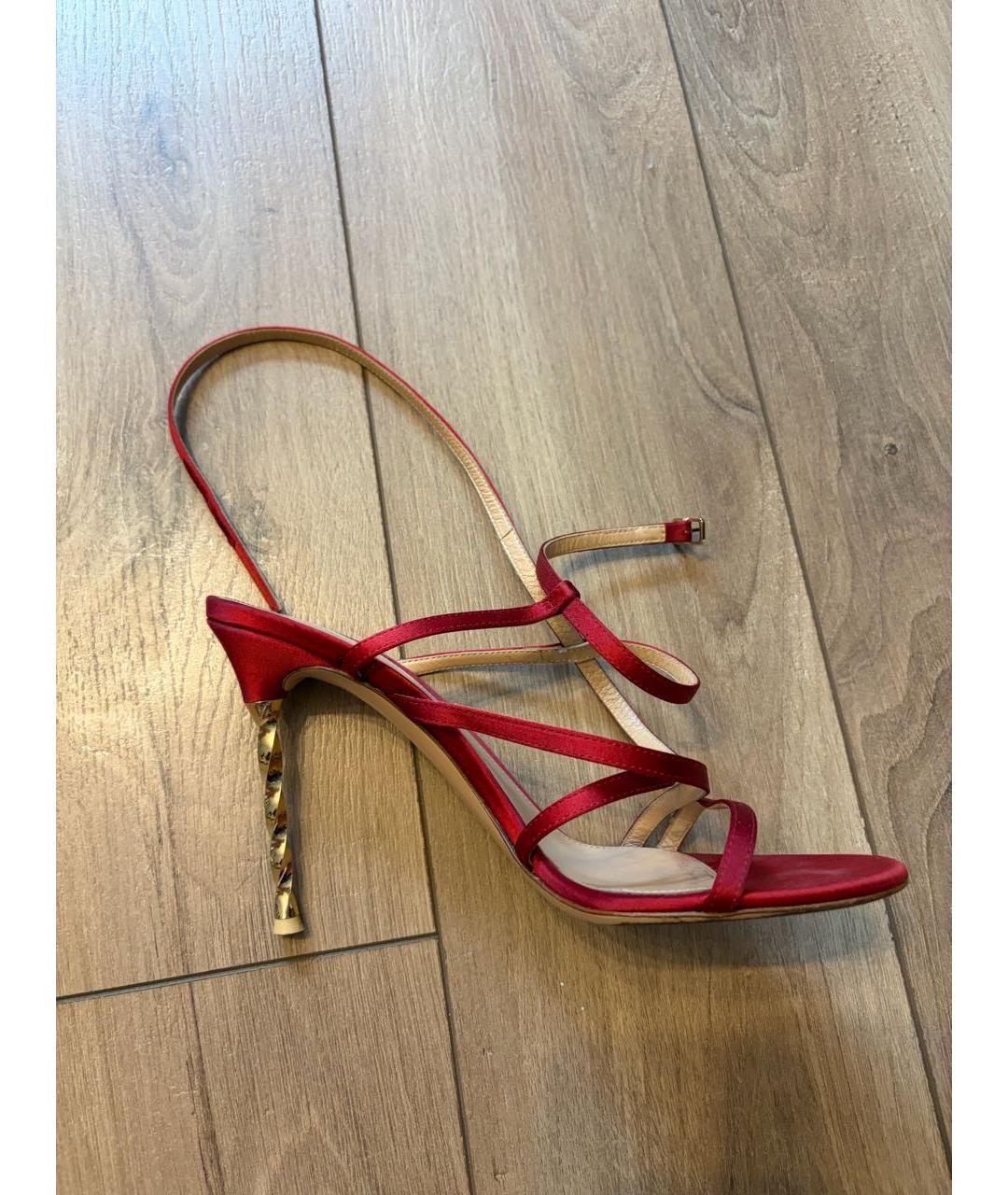 GIANVITO ROSSI Бордовые текстильные туфли, фото 6