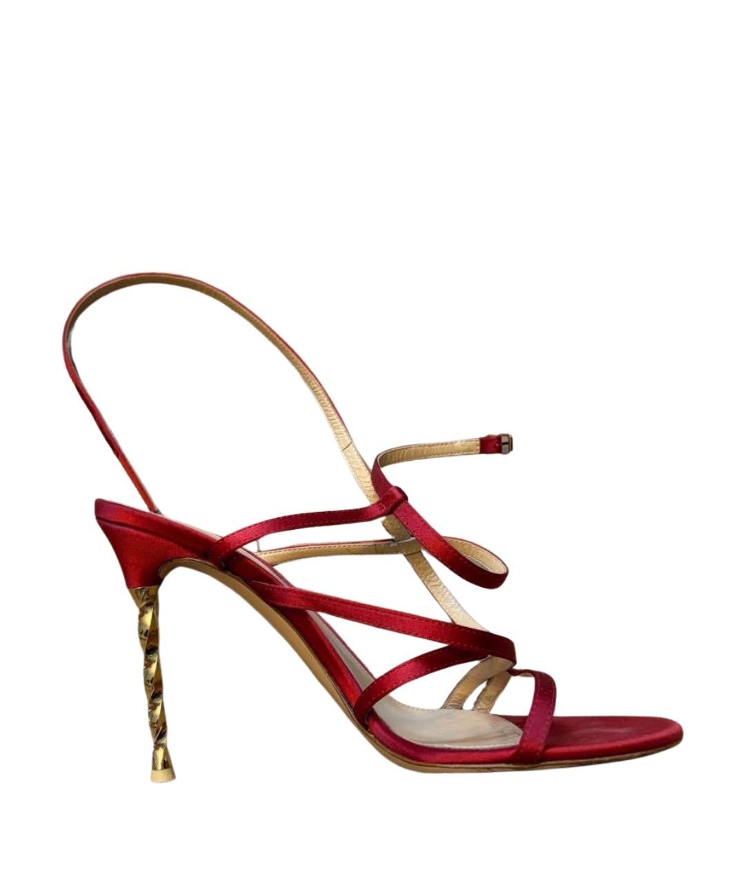 GIANVITO ROSSI Бордовые текстильные туфли, фото 1