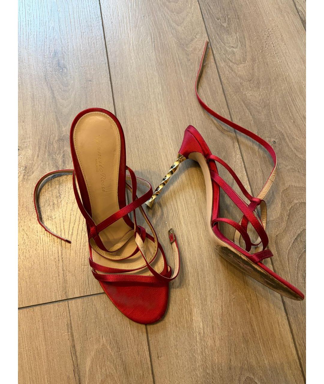 GIANVITO ROSSI Бордовые текстильные туфли, фото 5