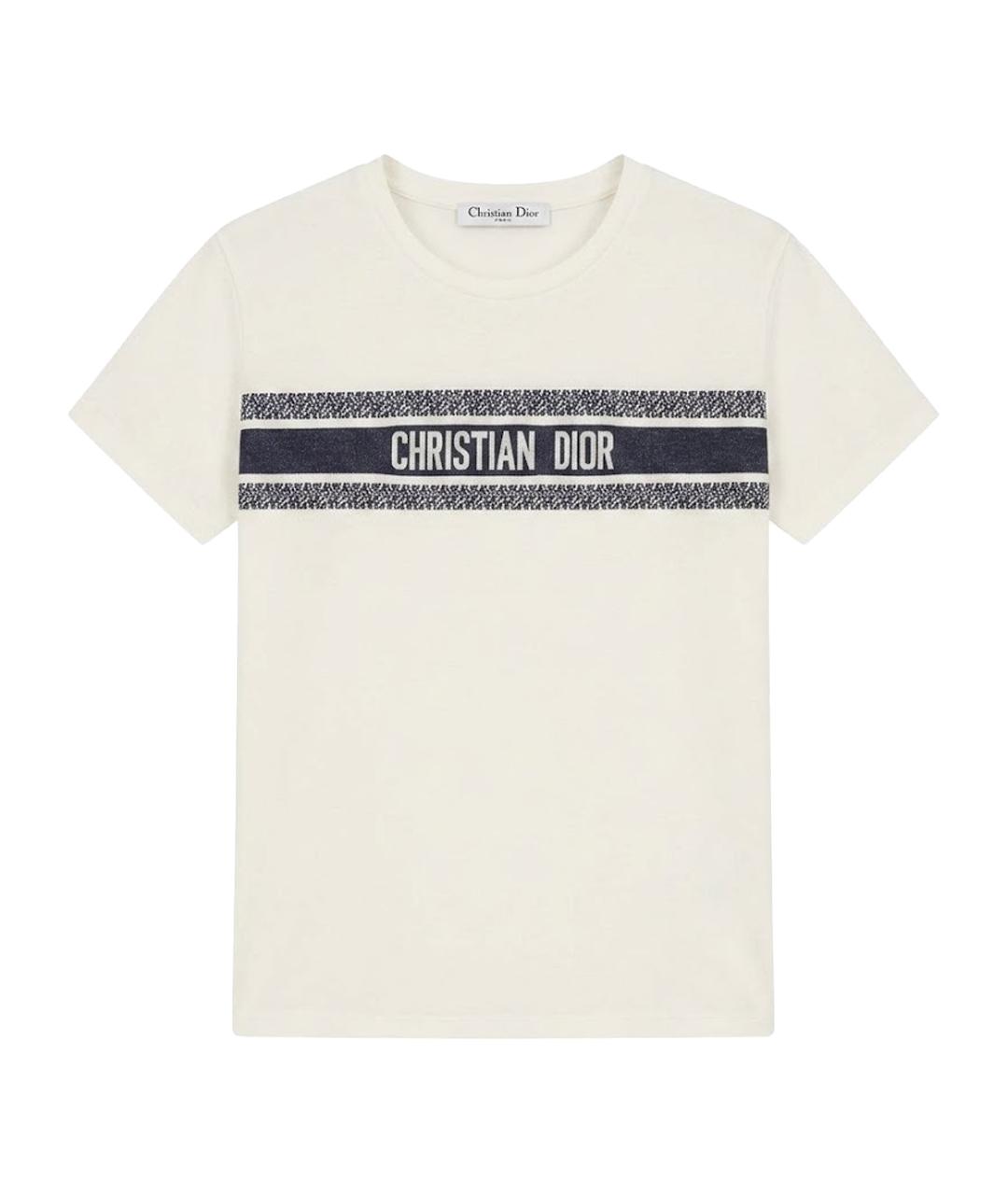CHRISTIAN DIOR Белая хлопковая футболка, фото 1