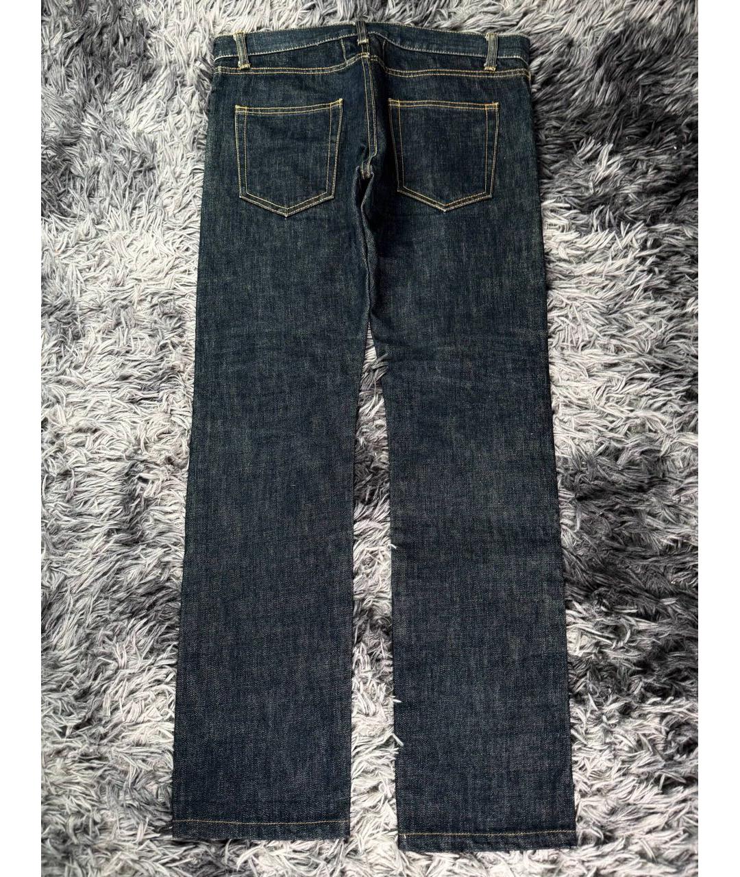 SAINT LAURENT Темно-синие хлопковые прямые джинсы, фото 2