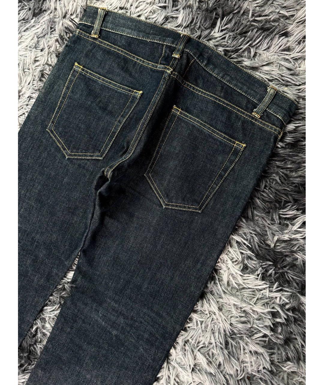 SAINT LAURENT Темно-синие хлопковые прямые джинсы, фото 3