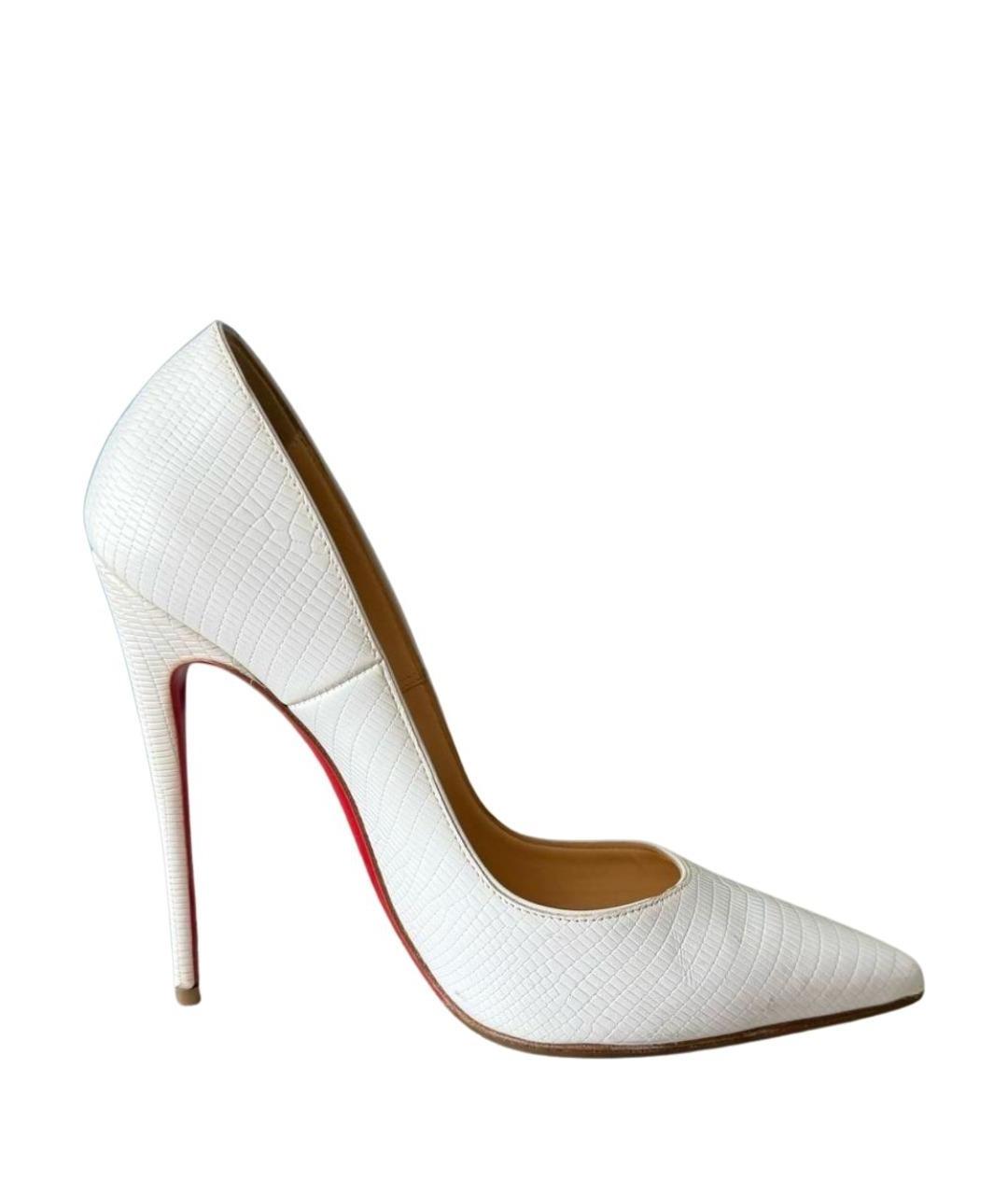 CHRISTIAN LOUBOUTIN Белые кожаные туфли, фото 1