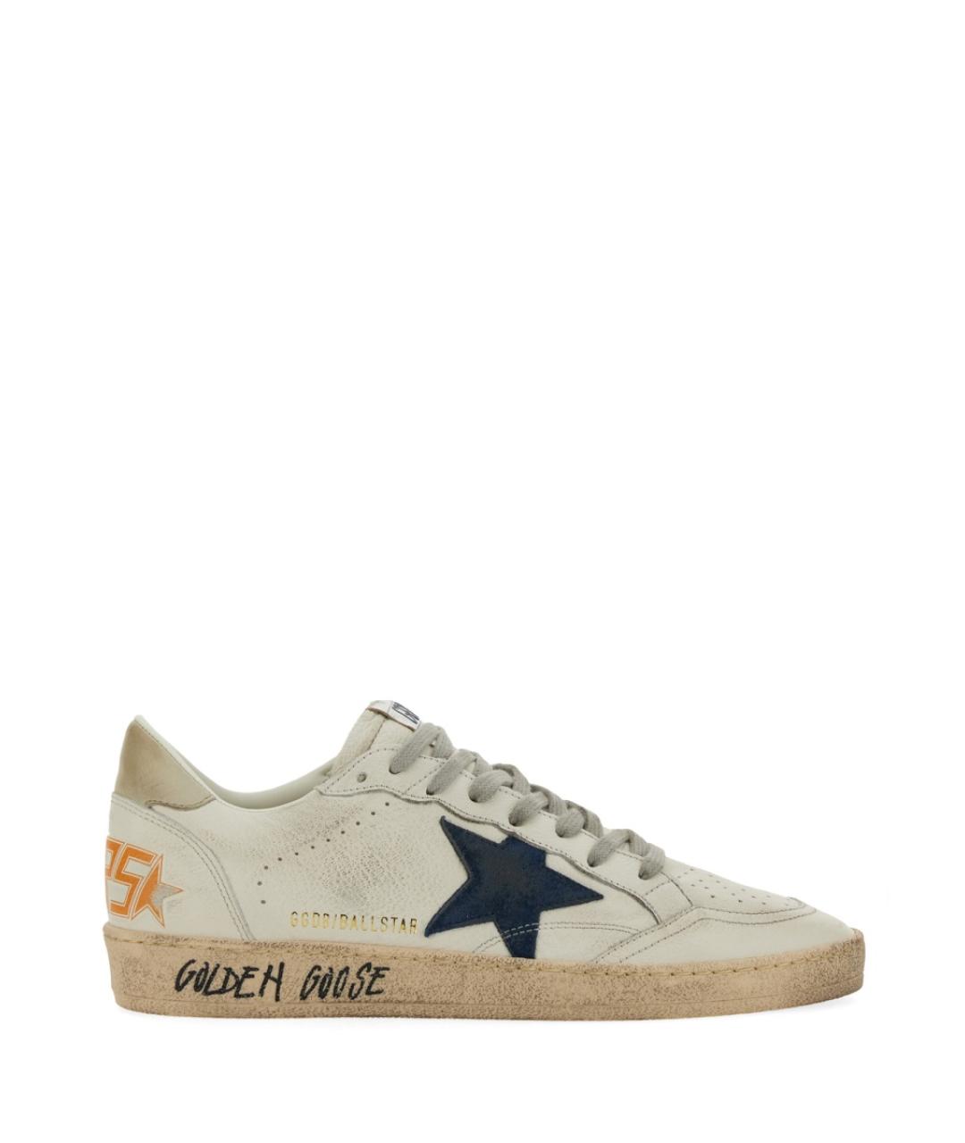 GOLDEN GOOSE DELUXE BRAND Белые кожаные низкие кроссовки / кеды, фото 1
