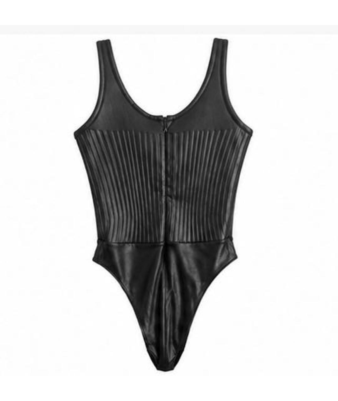 MUGLER Черная полиэстеровая майка, фото 2