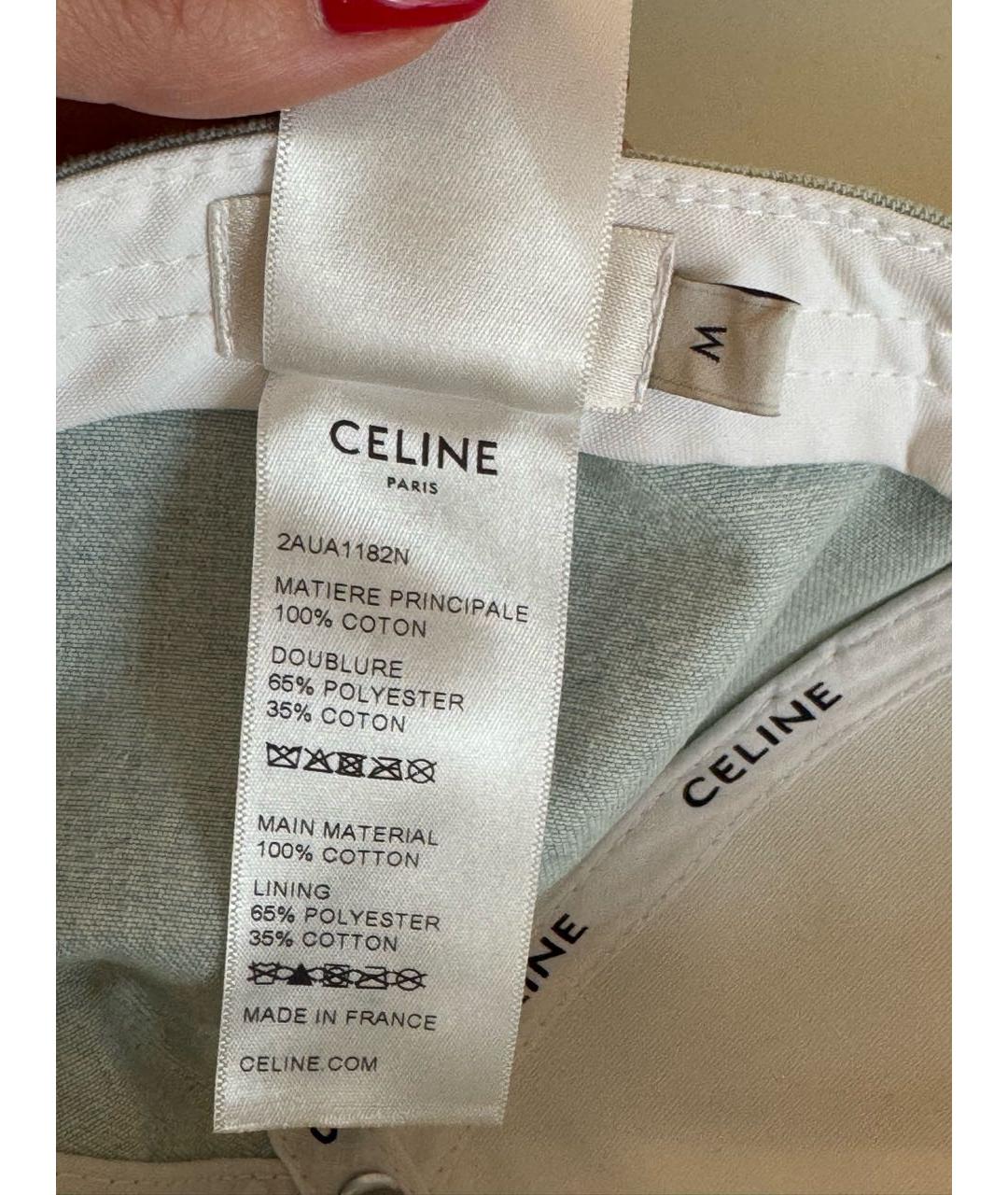 CELINE Голубая хлопковая кепка, фото 4