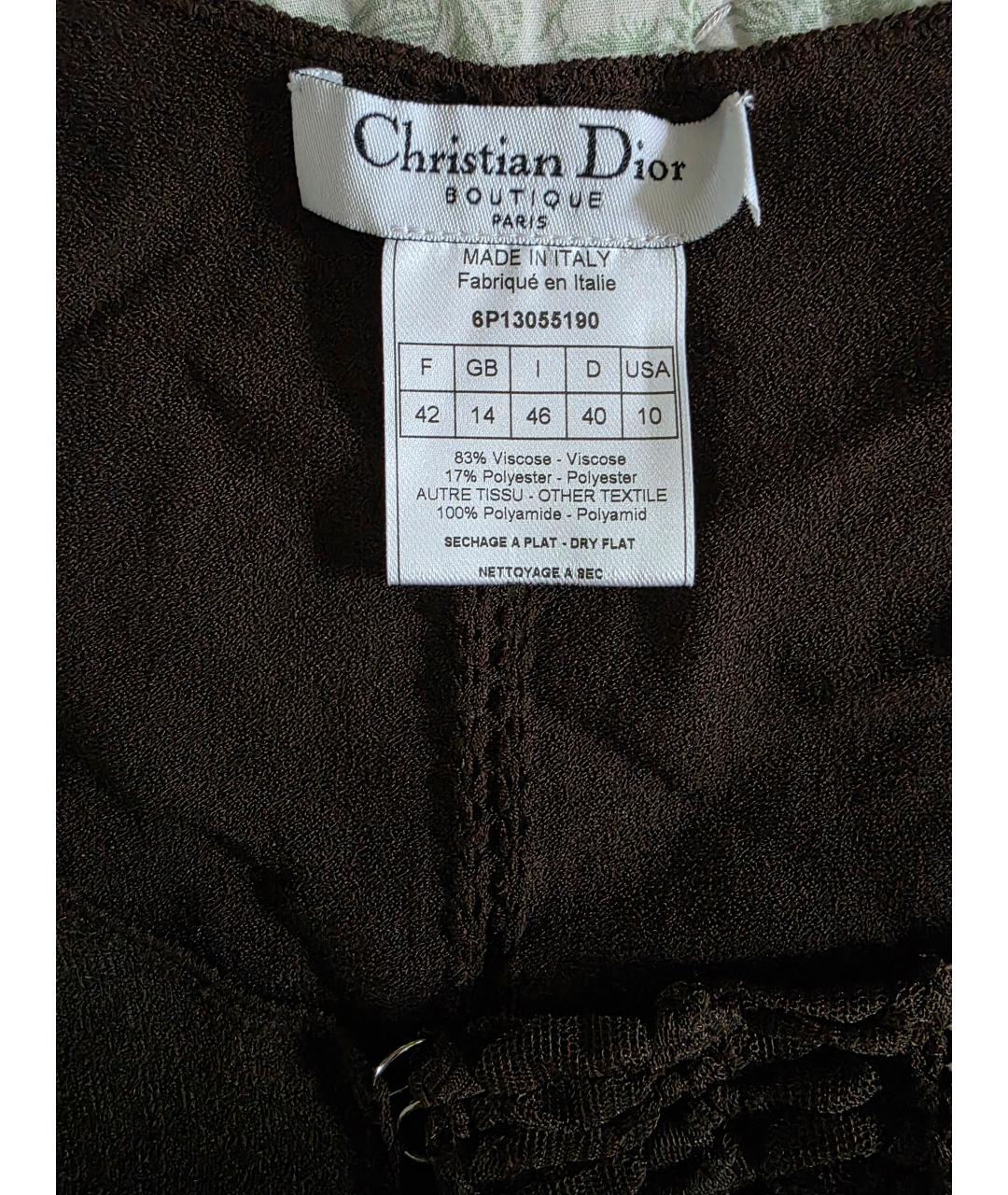 CHRISTIAN DIOR Коричневый вискозный корсет, фото 3