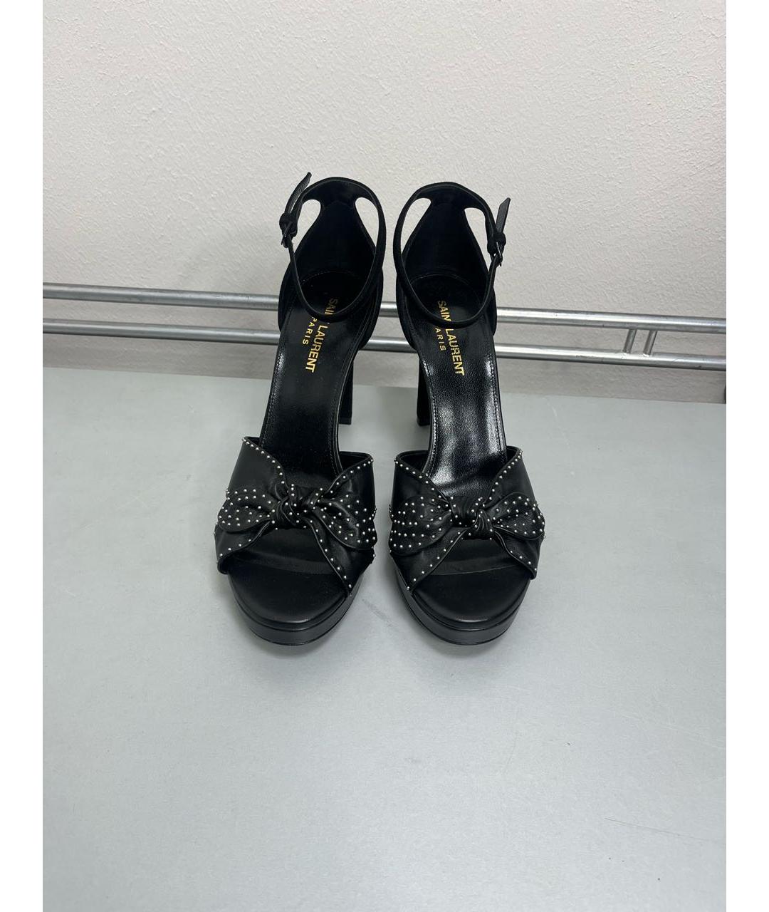 SAINT LAURENT Черные кожаные туфли, фото 4