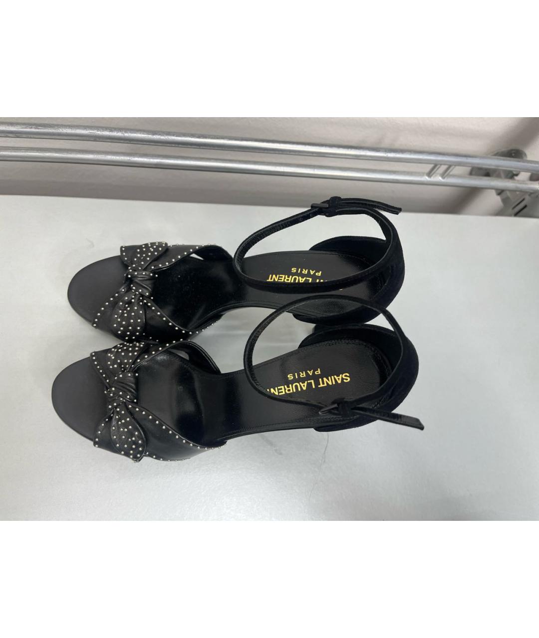 SAINT LAURENT Черные кожаные туфли, фото 5