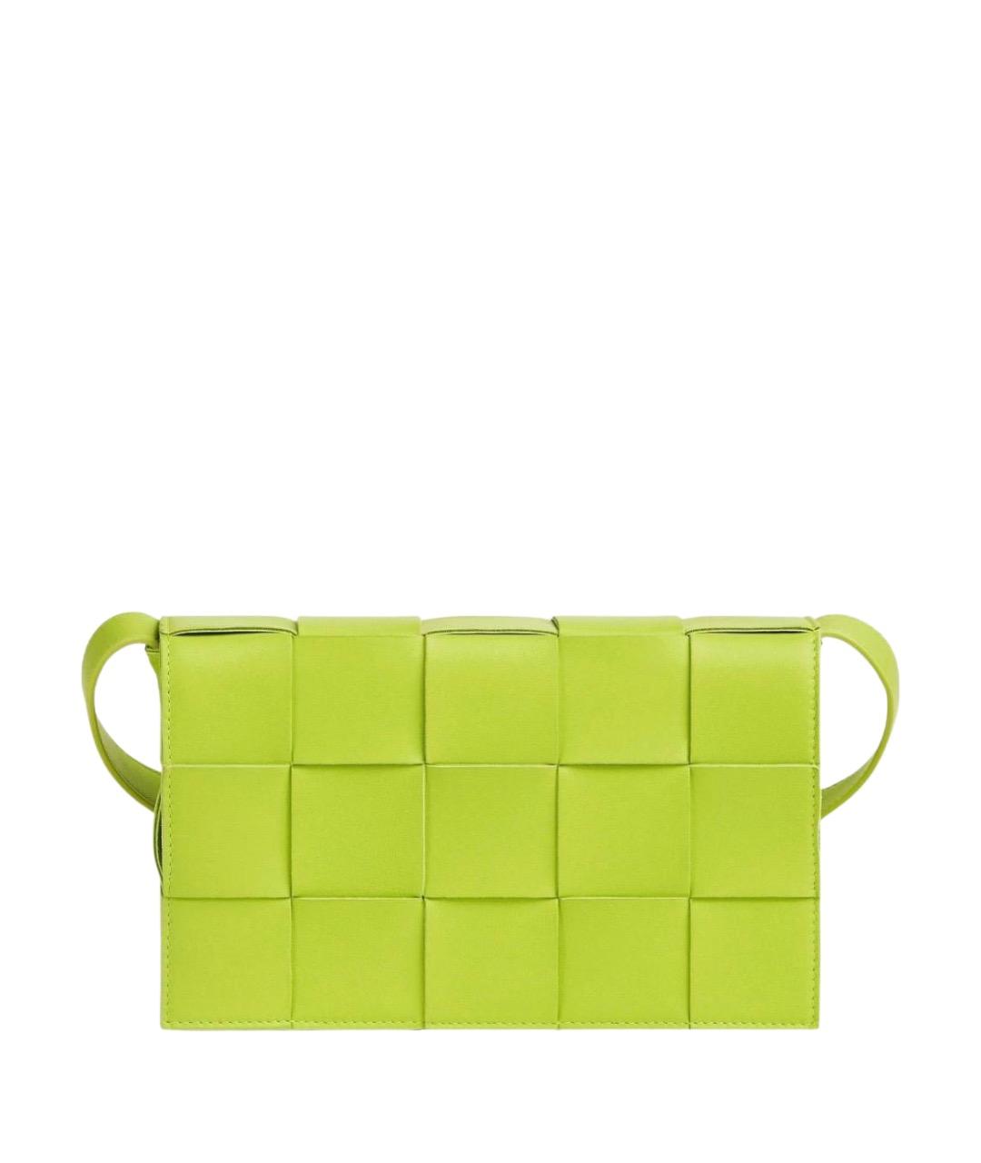 BOTTEGA VENETA Салатовая кожаная сумка через плечо, фото 1