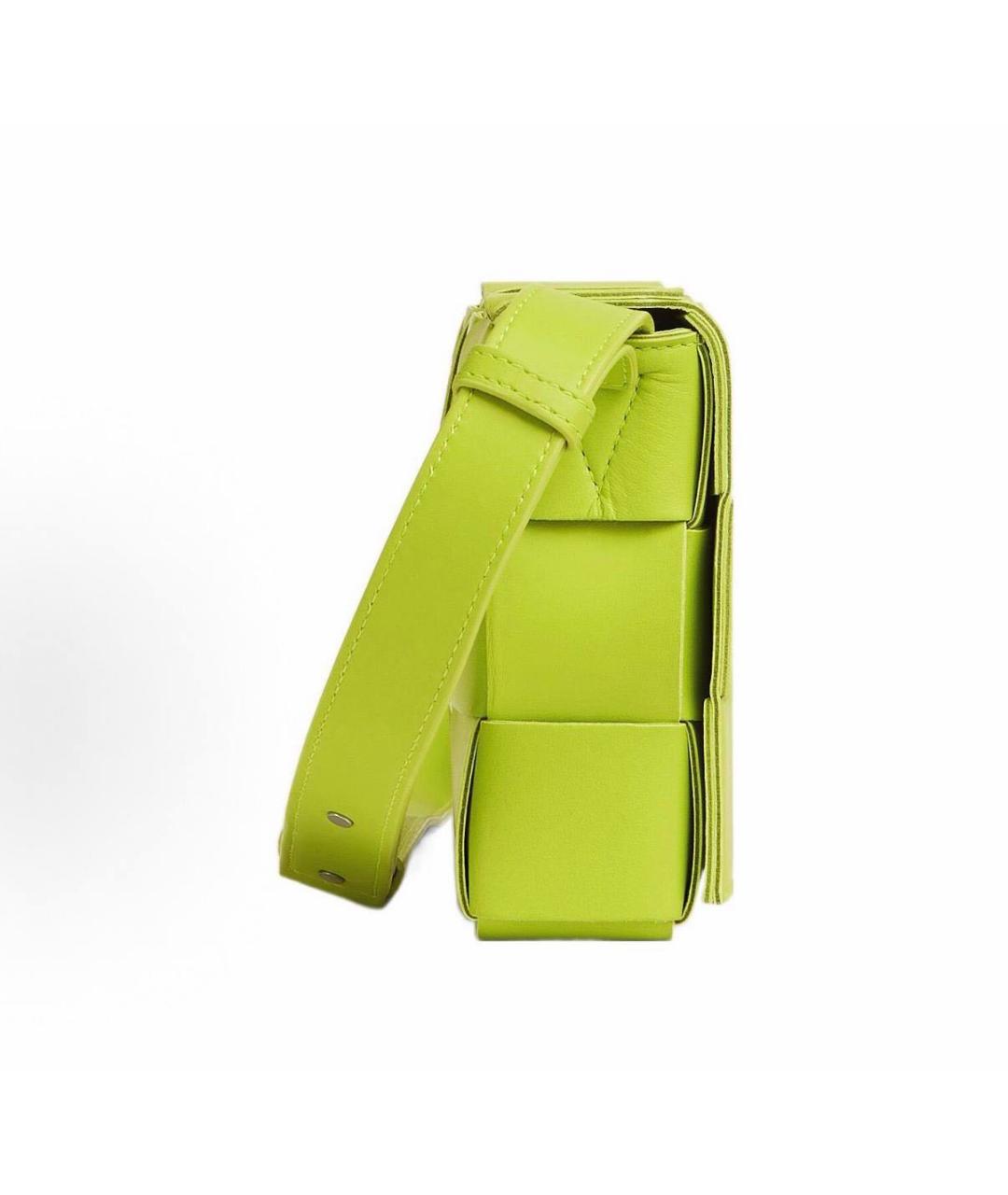 BOTTEGA VENETA Салатовая кожаная сумка через плечо, фото 3
