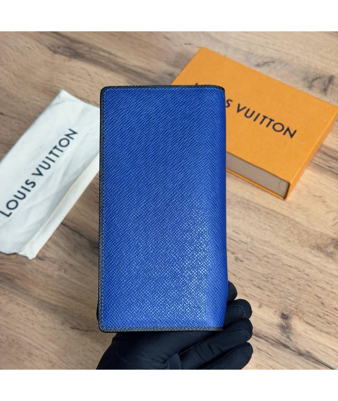 LOUIS VUITTON Синий кожаный кошелек, фото 3