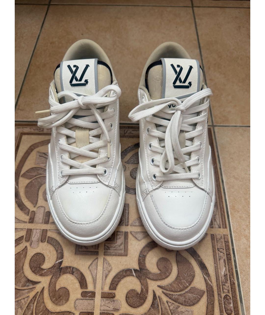 LOUIS VUITTON Белые кожаные кеды, фото 2