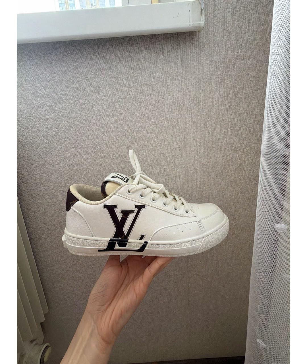 LOUIS VUITTON Белые кожаные кеды, фото 5