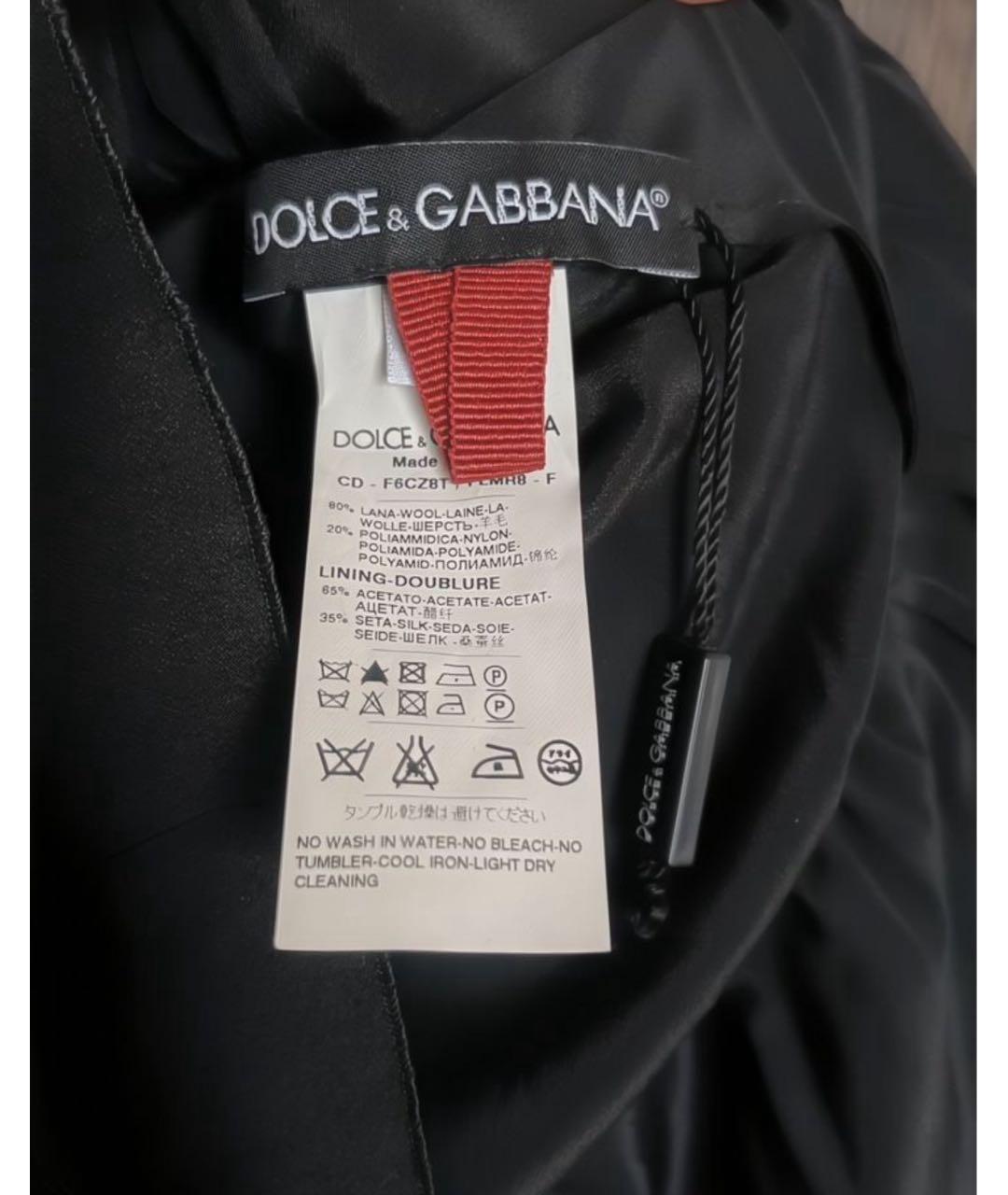 DOLCE&GABBANA Черное шерстяное коктейльное платье, фото 7