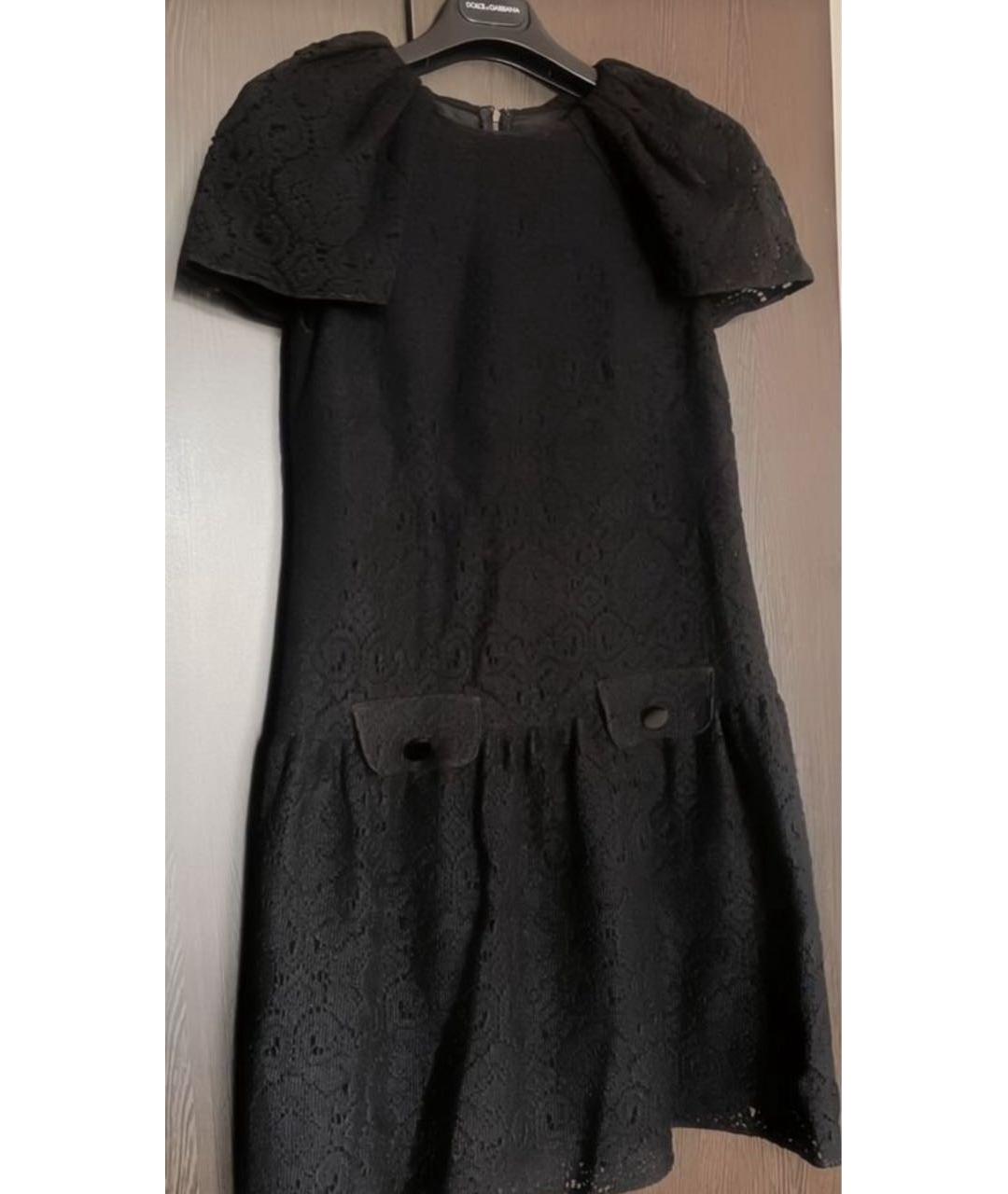 DOLCE&GABBANA Черное шерстяное коктейльное платье, фото 9