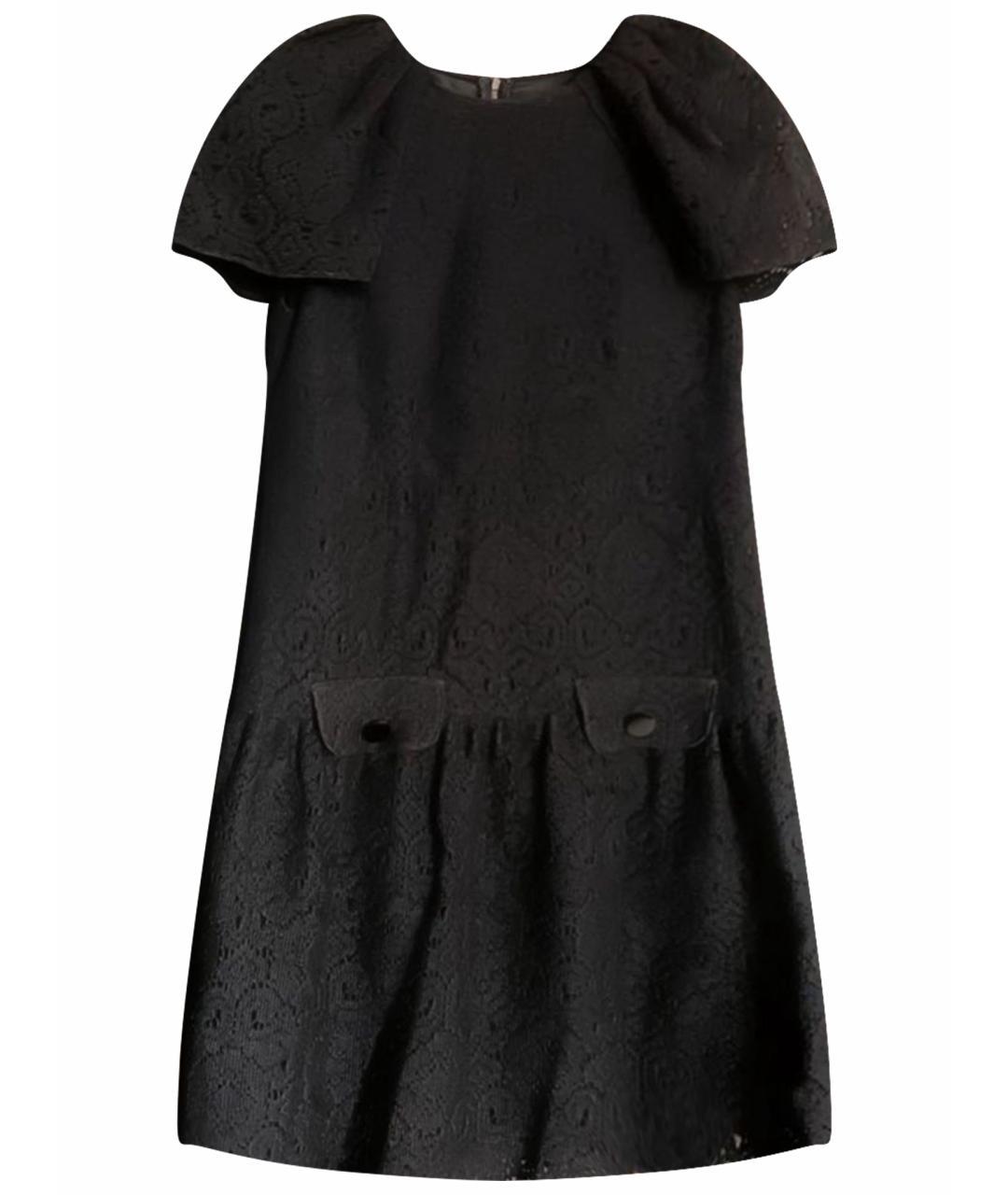 DOLCE&GABBANA Черное шерстяное коктейльное платье, фото 1
