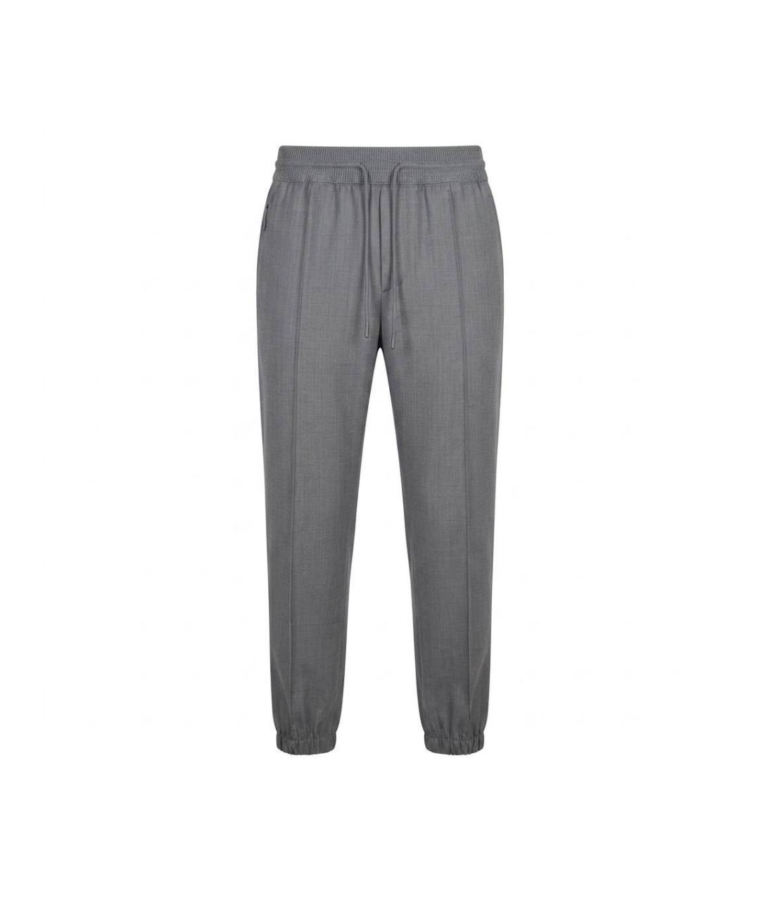 ZEGNA Серые шерстяные повседневные брюки, фото 1