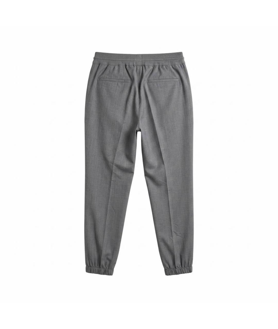 ZEGNA Серые шерстяные повседневные брюки, фото 3