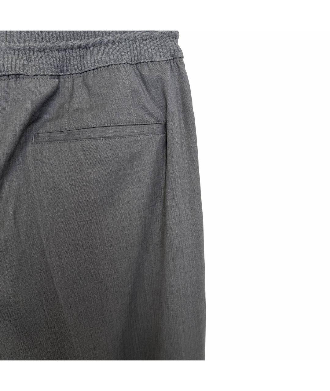 ZEGNA Серые шерстяные повседневные брюки, фото 2
