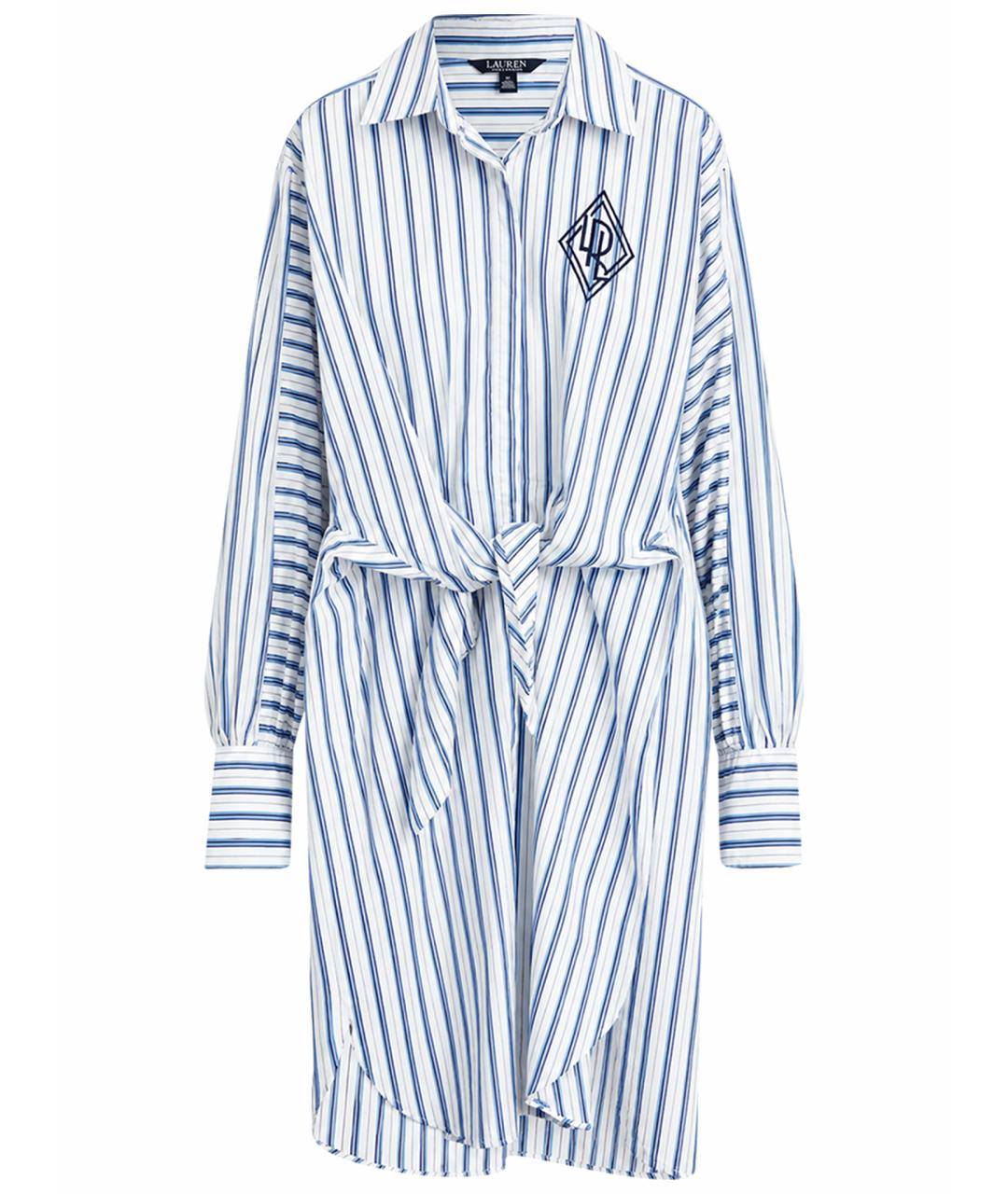RALPH LAUREN Голубое хлопковое повседневное платье, фото 1