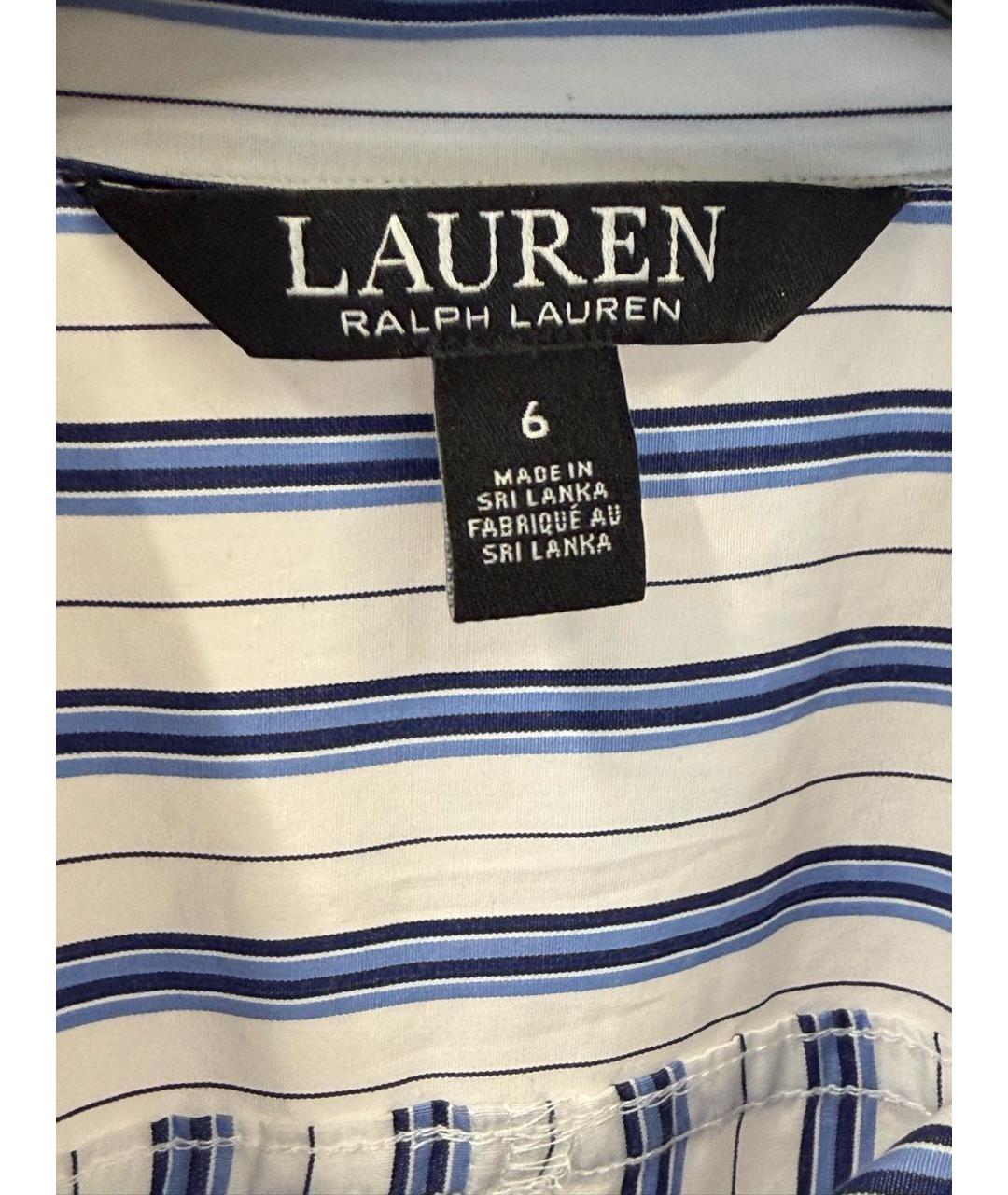 RALPH LAUREN Голубое хлопковое повседневное платье, фото 4